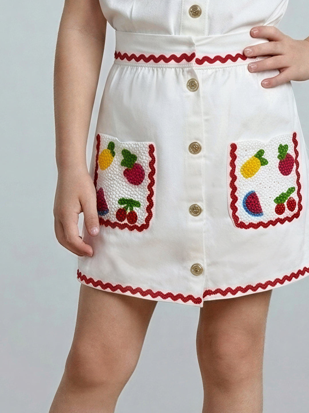 GIRLS Embroidered Cropped Skirt
