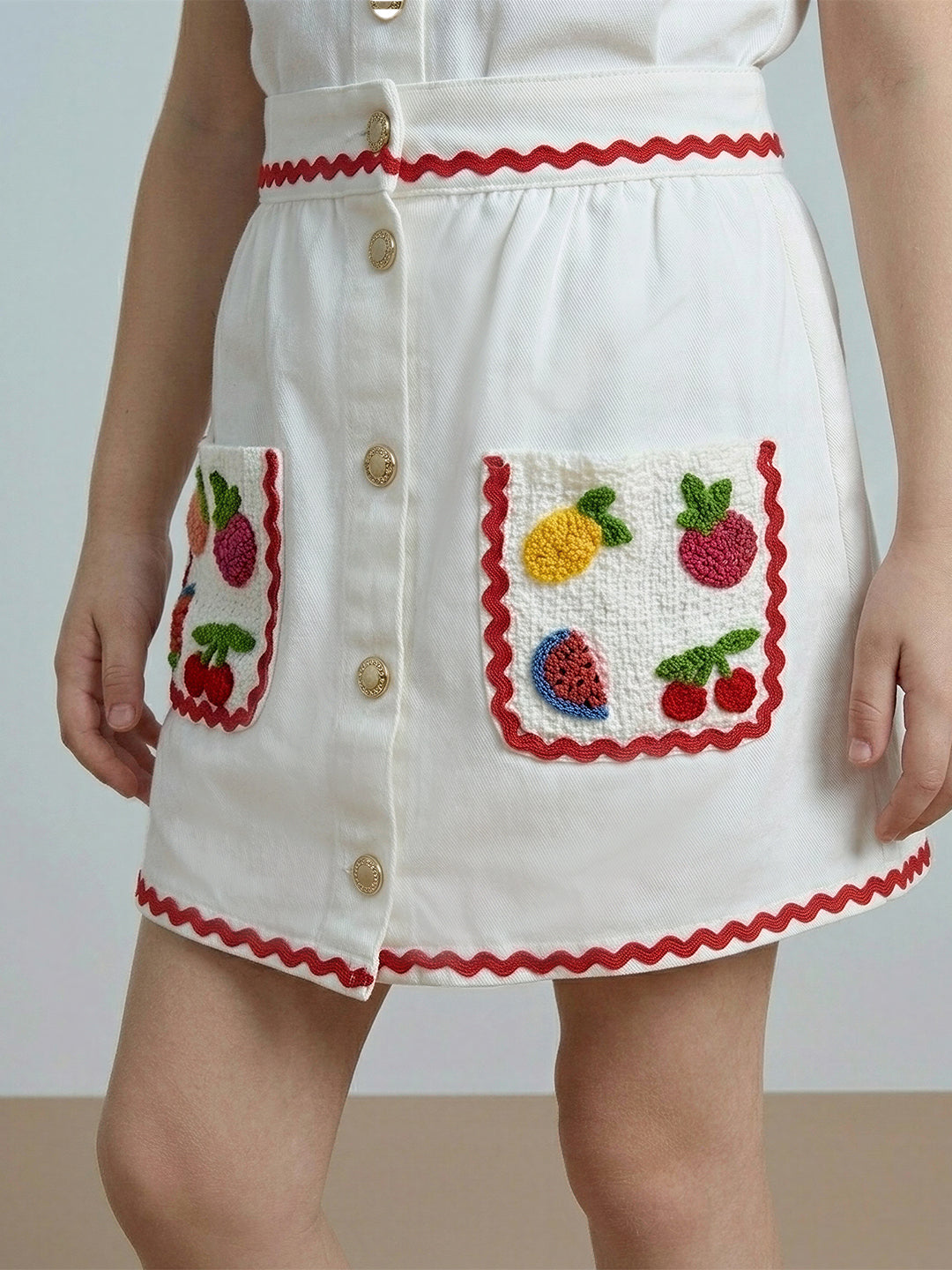 GIRLS Embroidered Cropped Skirt