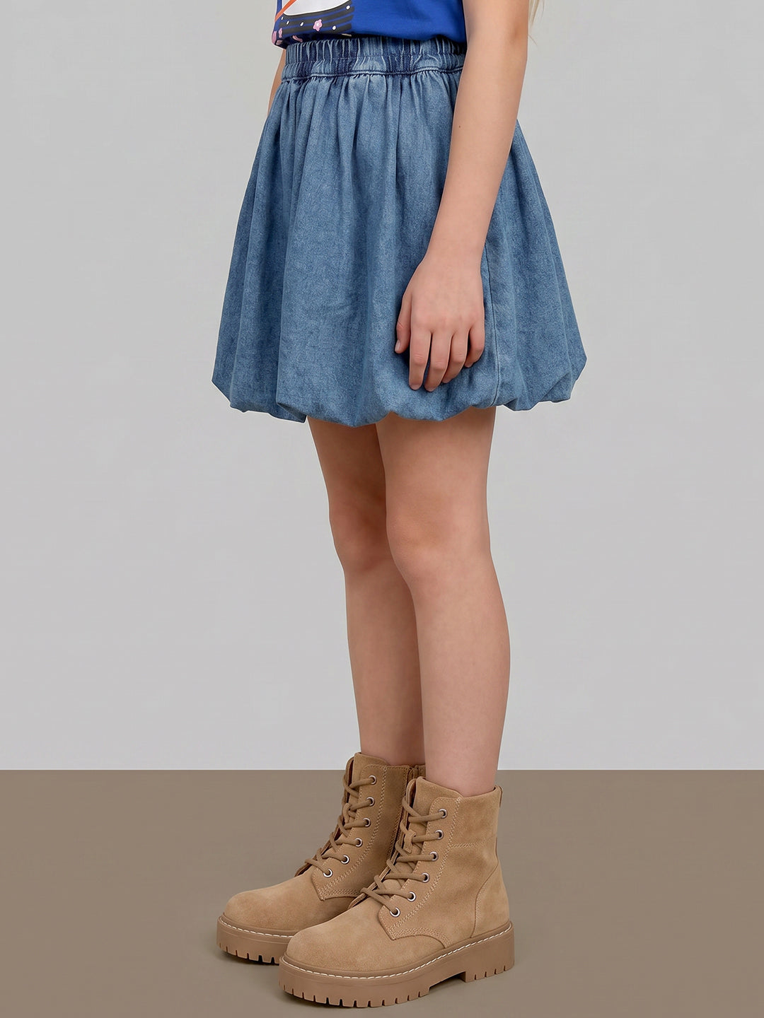 GIRLS Blue Bubble Hem Skirt