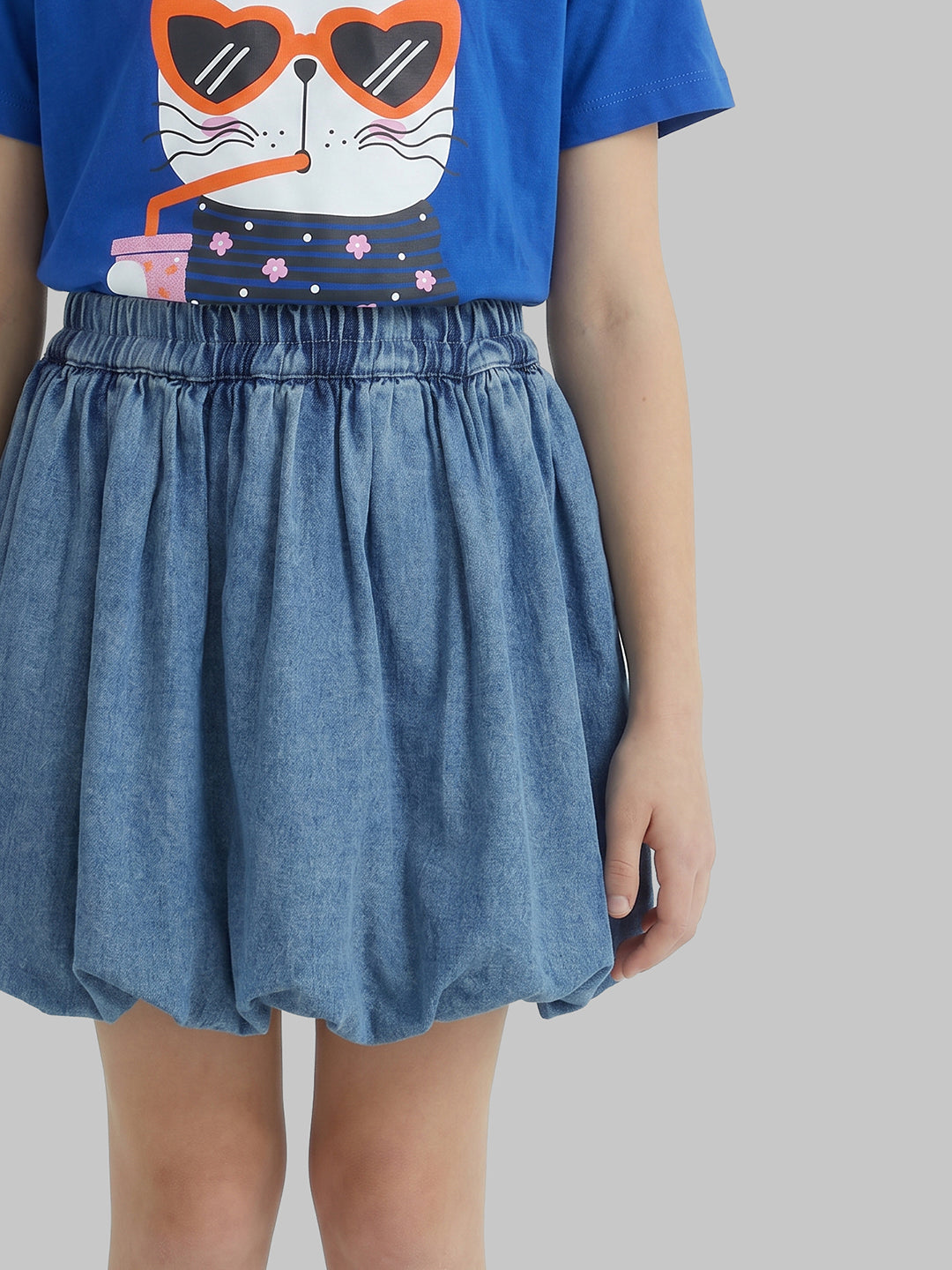 GIRLS Blue Bubble Hem Skirt