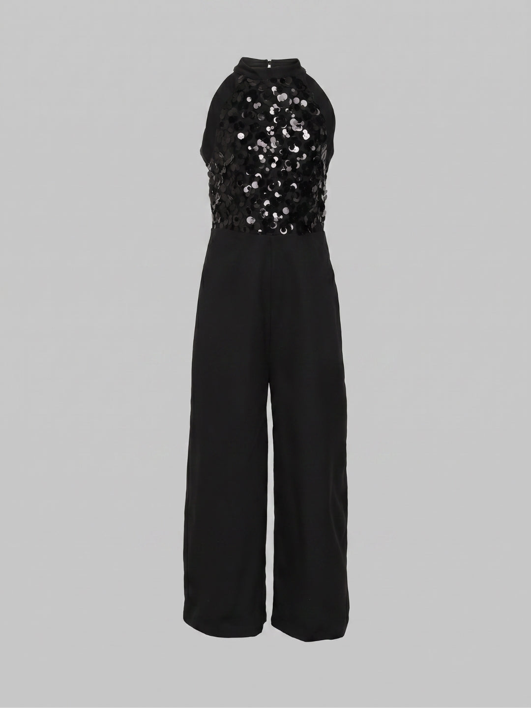 GIRLS Black Sequin Embellished Jumpsuit