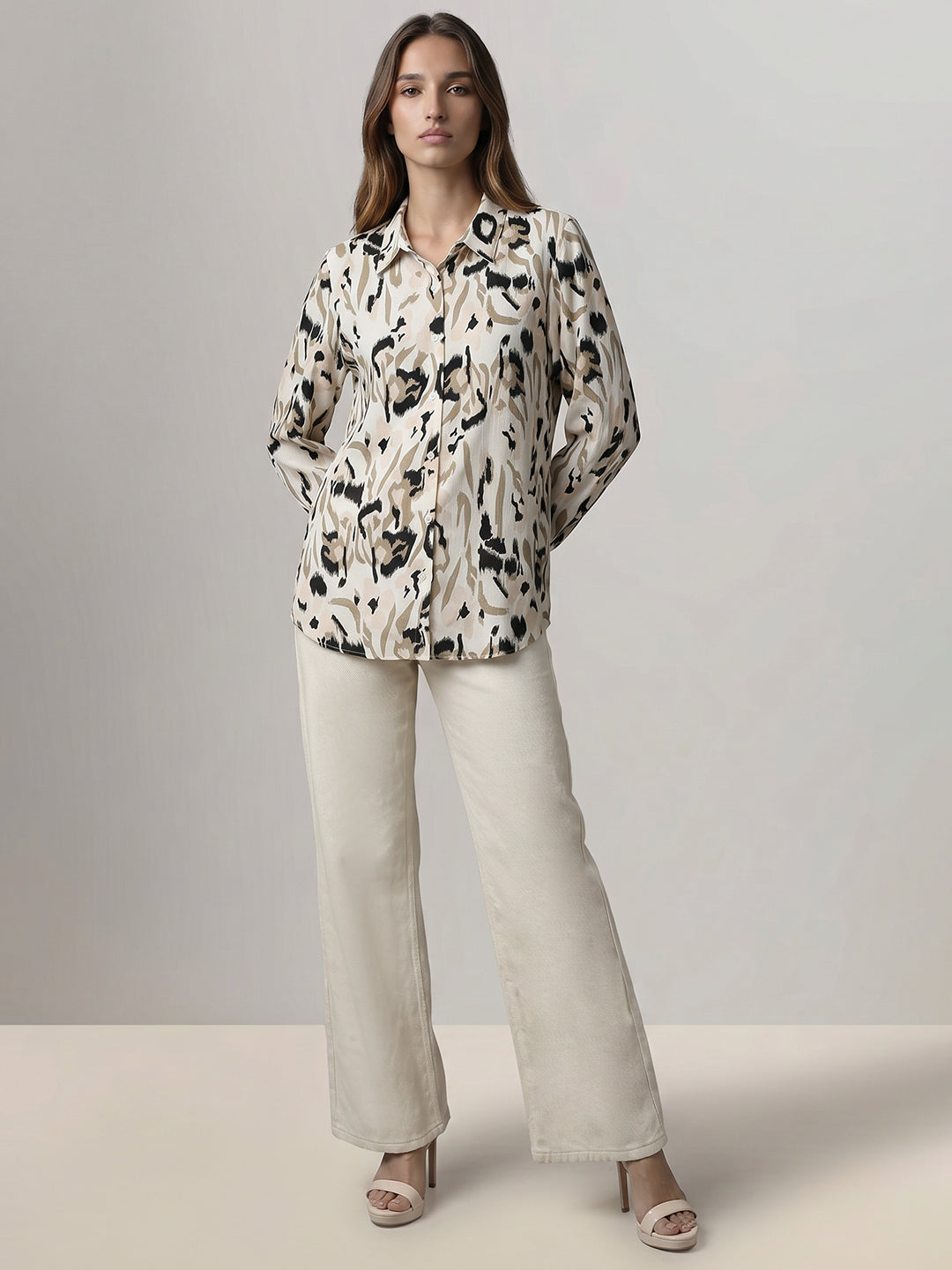 Ecru Printed Shirt