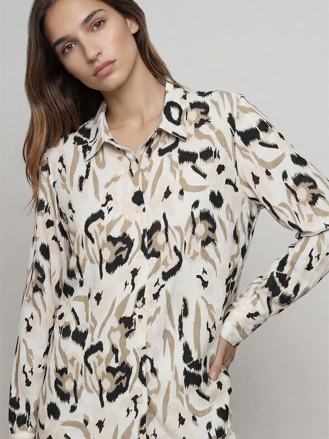 Ecru Printed Shirt