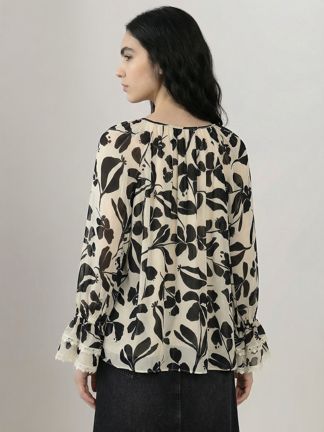 Ecru Printed Top