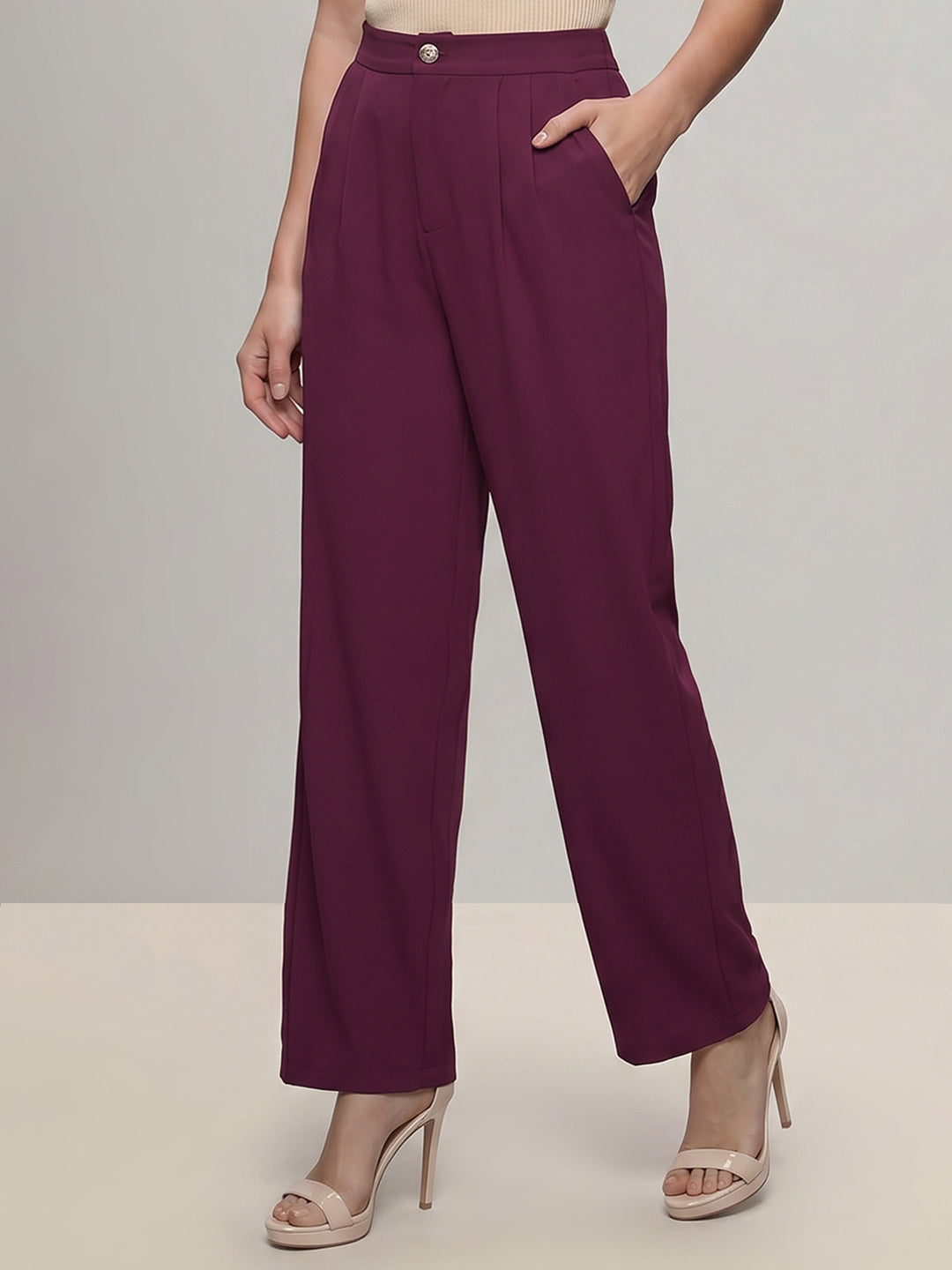 High Rise Straight Fit Trousers