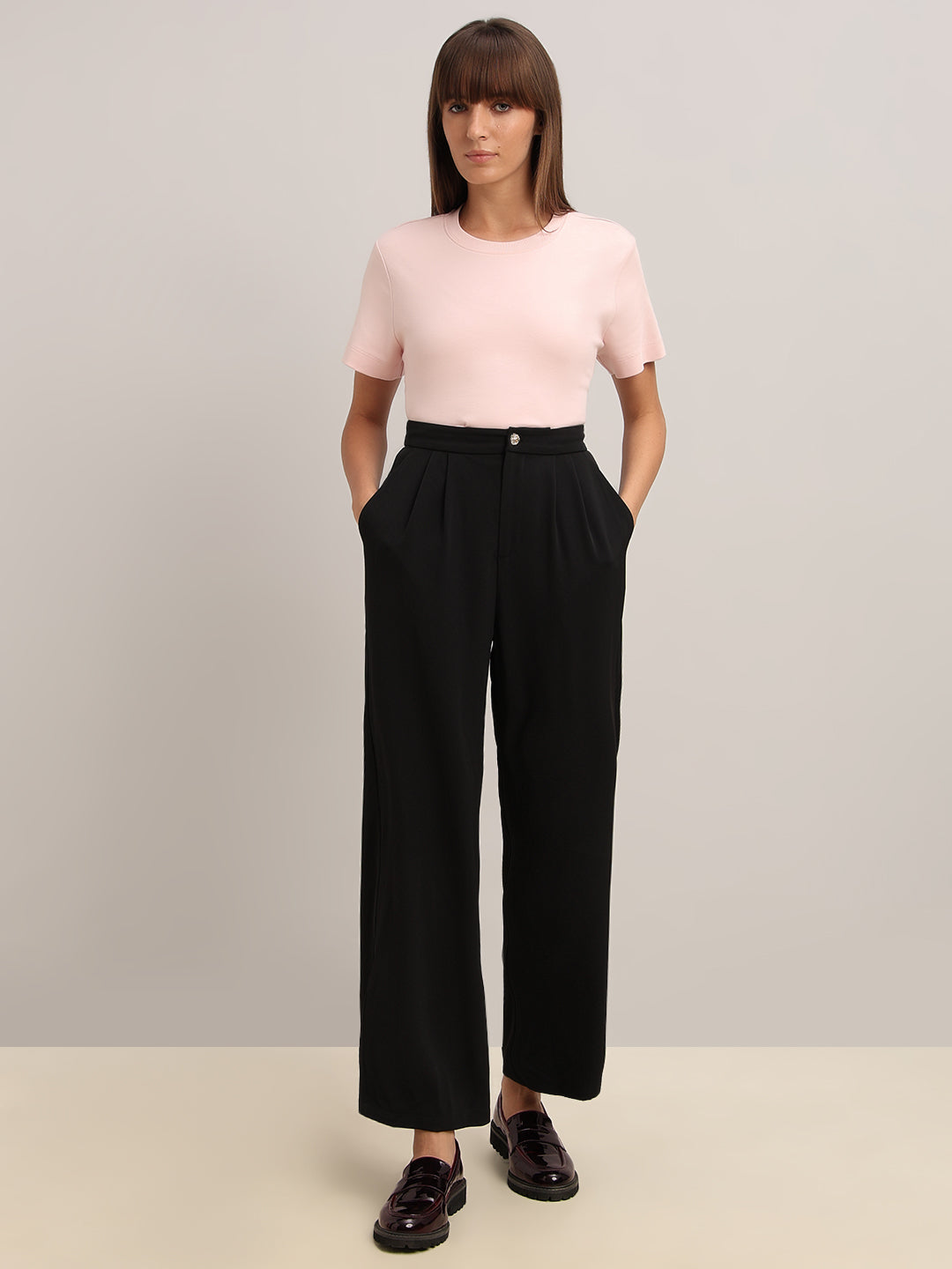 Black Regular Fit Trousers