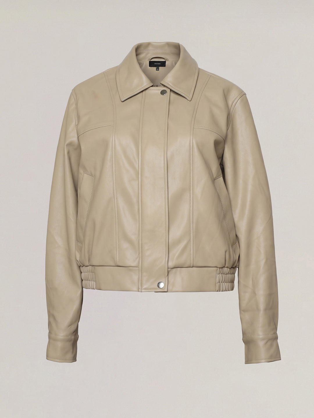 Beige Short PU Jacket