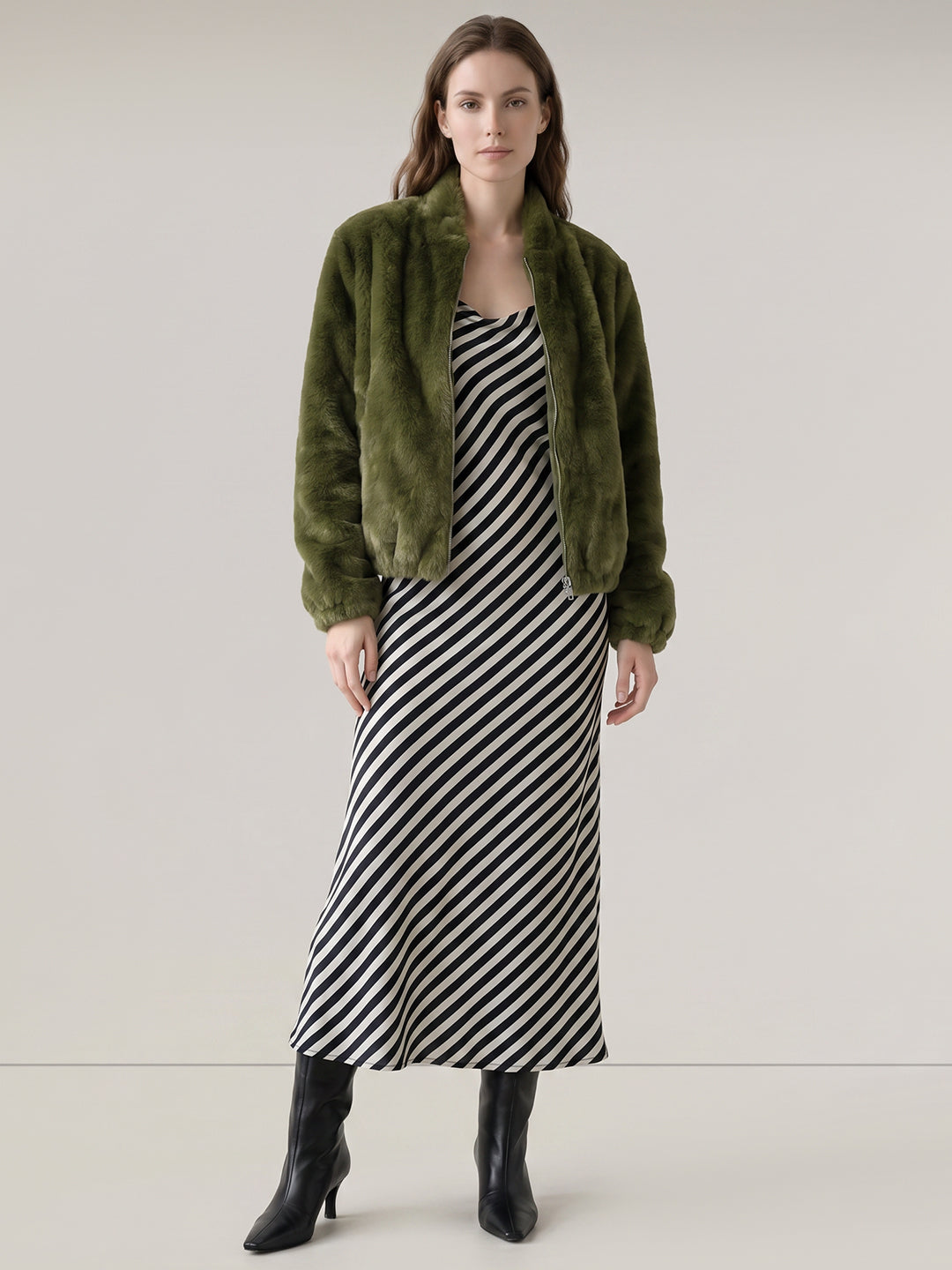 Olive Faux Fur Jacket