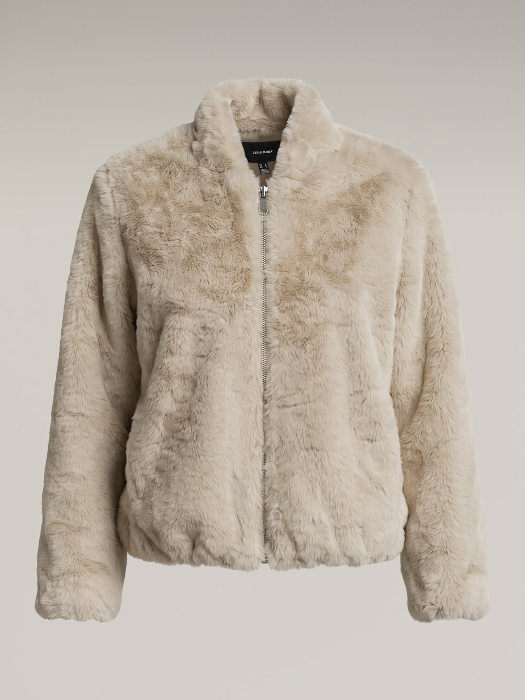 Beige Faux Fur Jacket