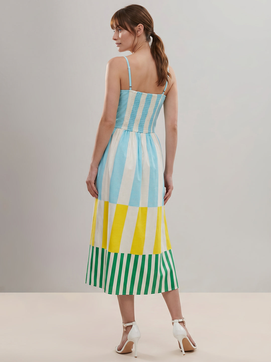 Printed Strappy Midi Dress