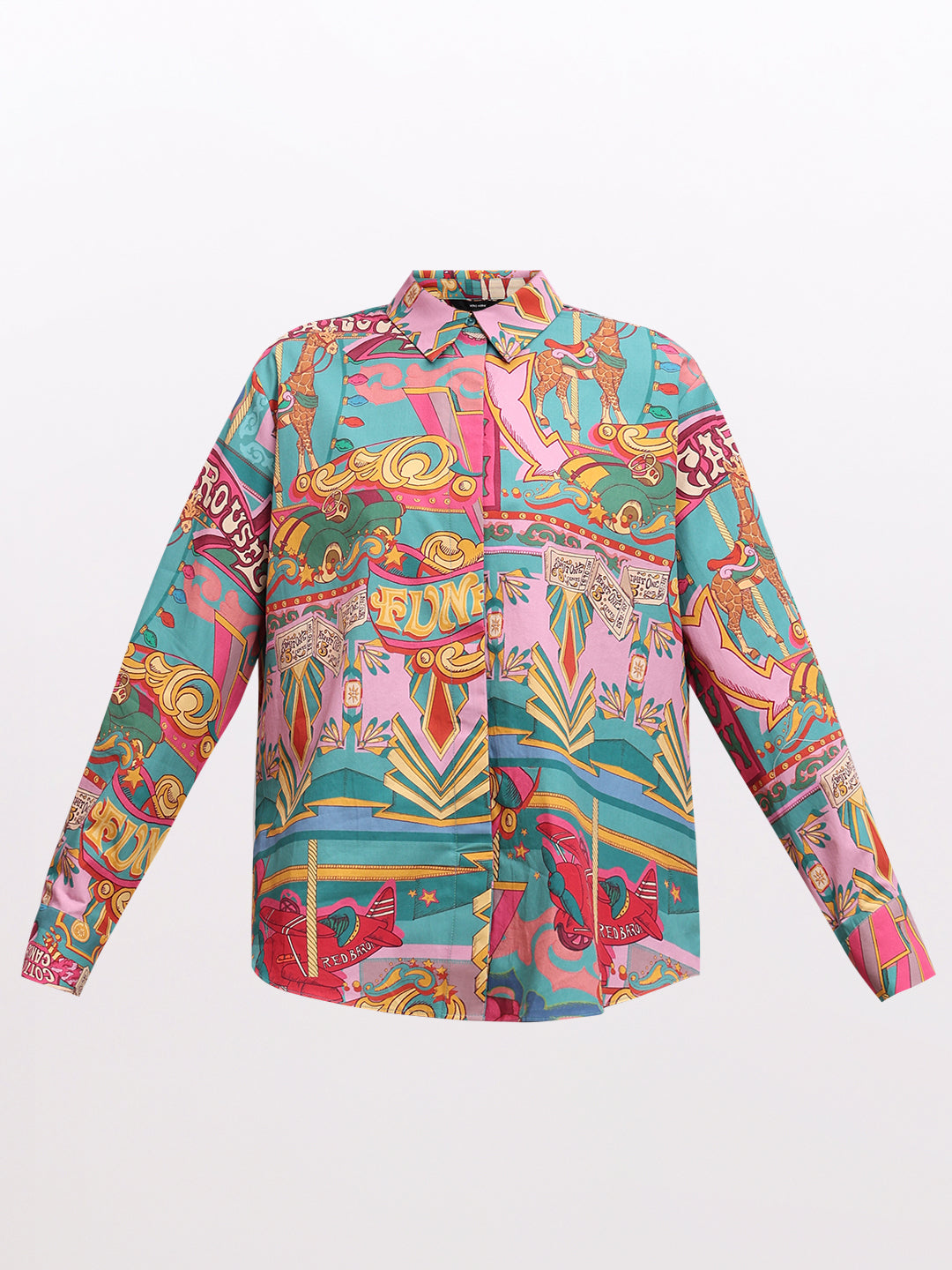Pink Printed Cotton Shirt