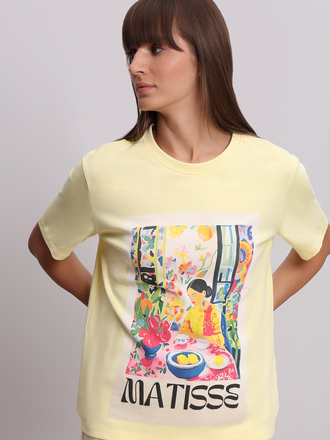 Pastel Yellow Printed T-shirt