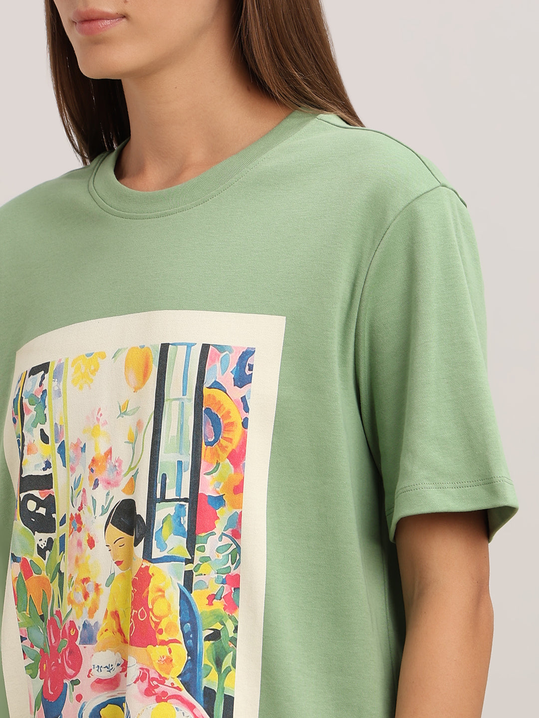 Green Graphic Print T-shirt