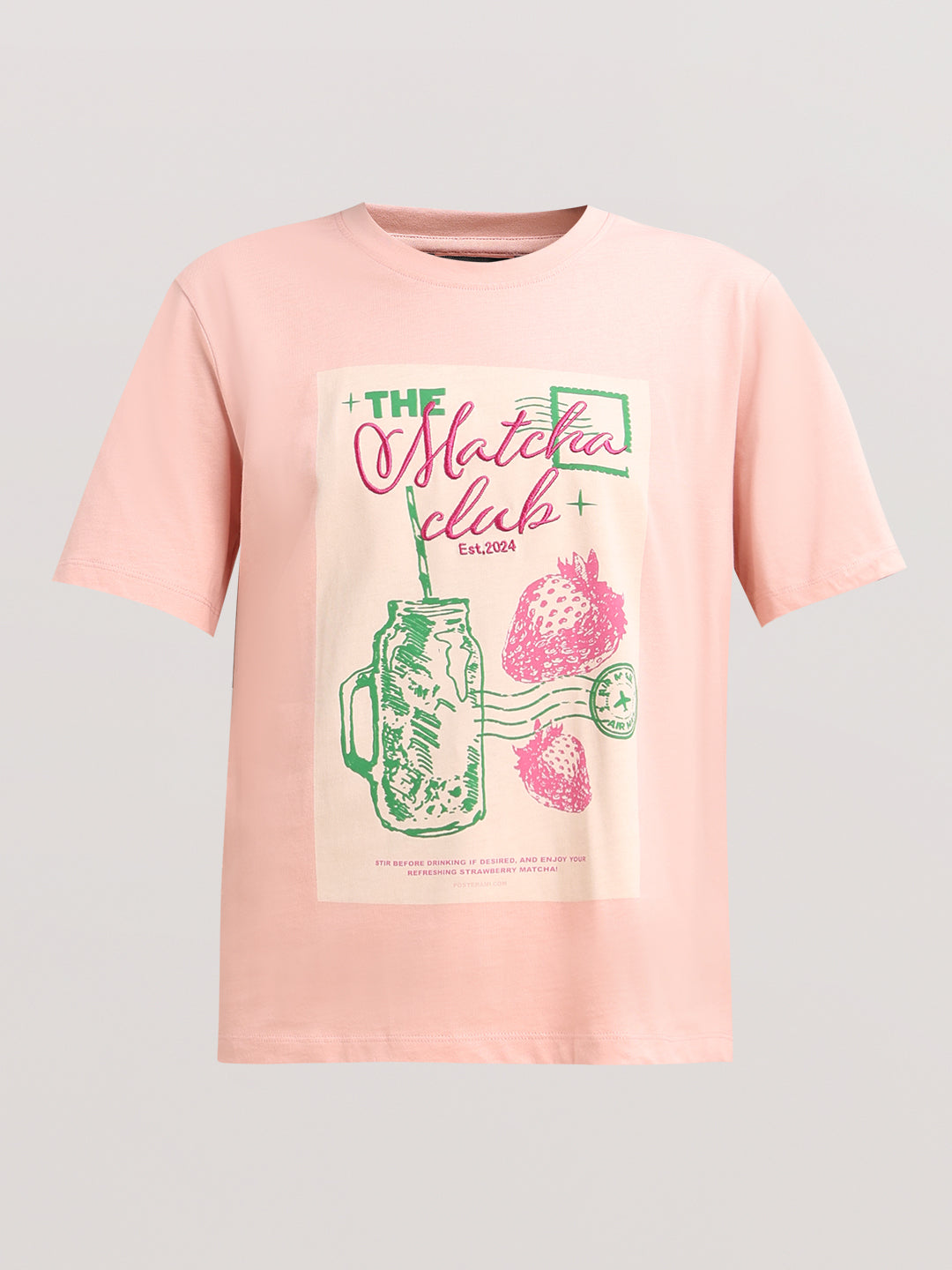 Pink Printed Cotton T-shirt