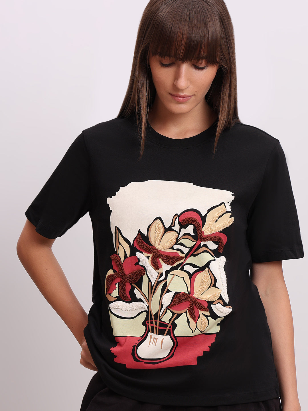 Black Graphic Print T-shirt
