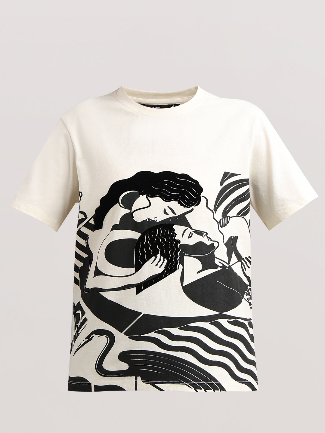 Monochrome Graphic Print T-shirt
