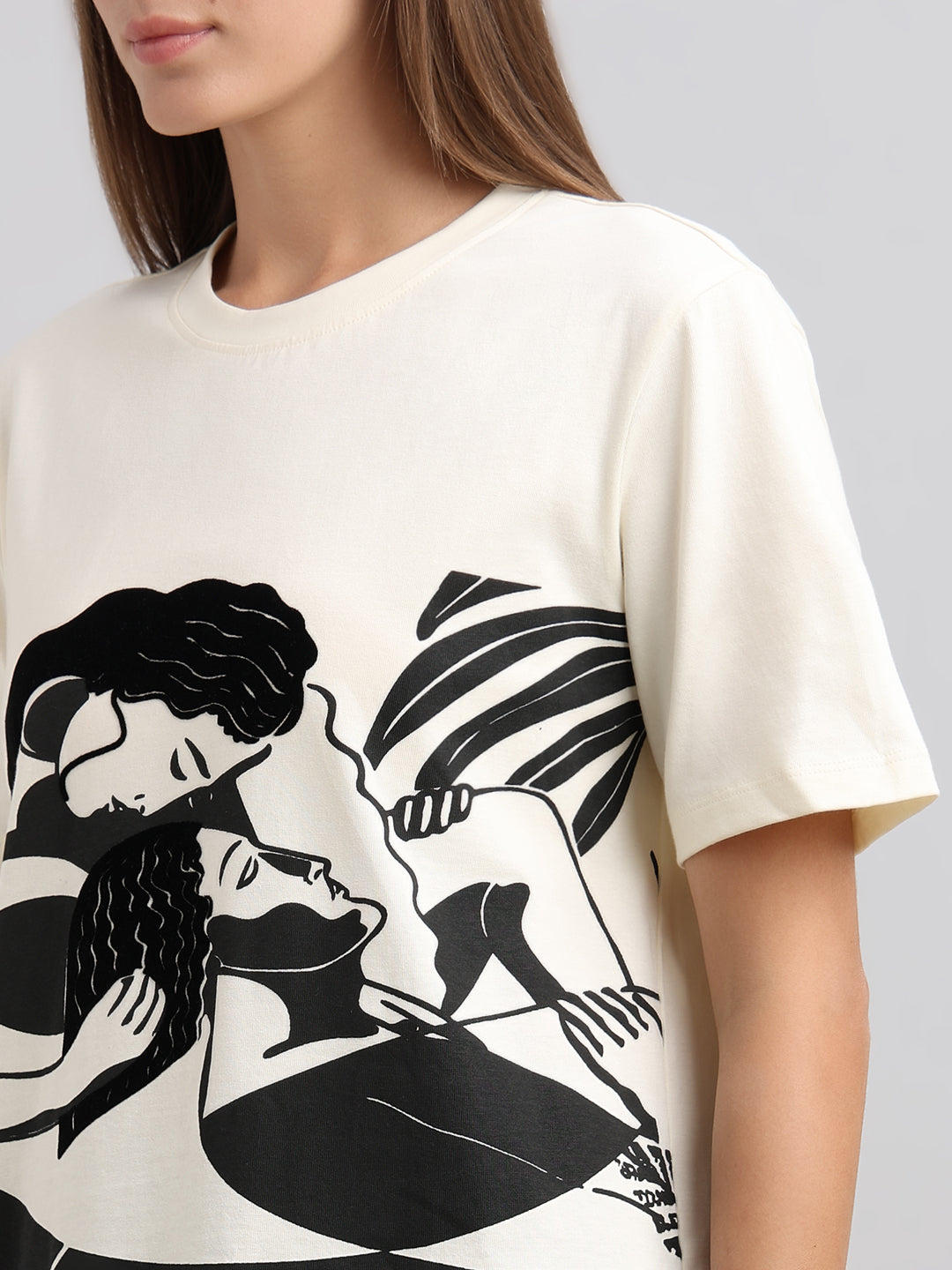 Monochrome Graphic Print T-shirt