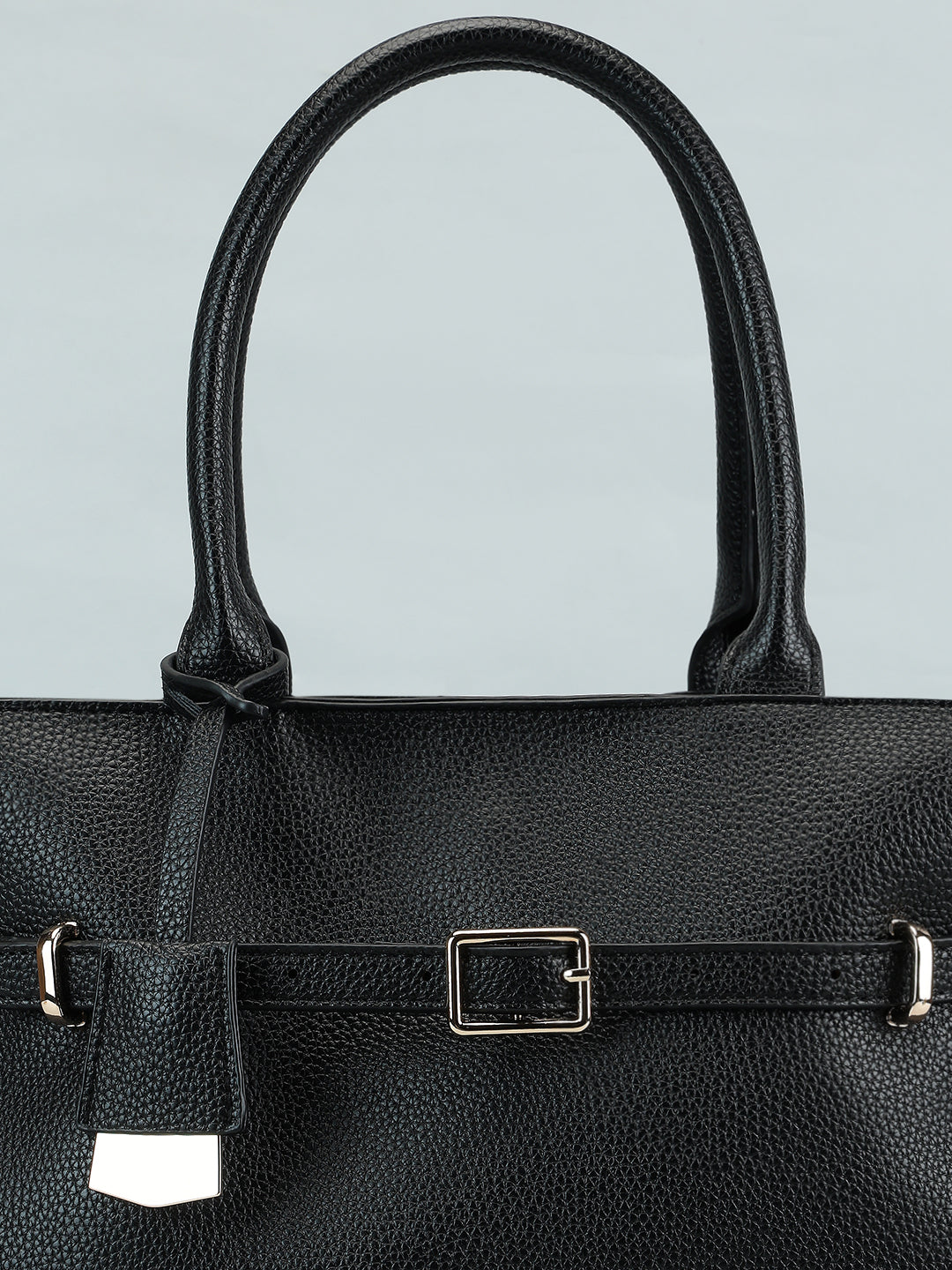 Black Pebbled Finish Tote Bag