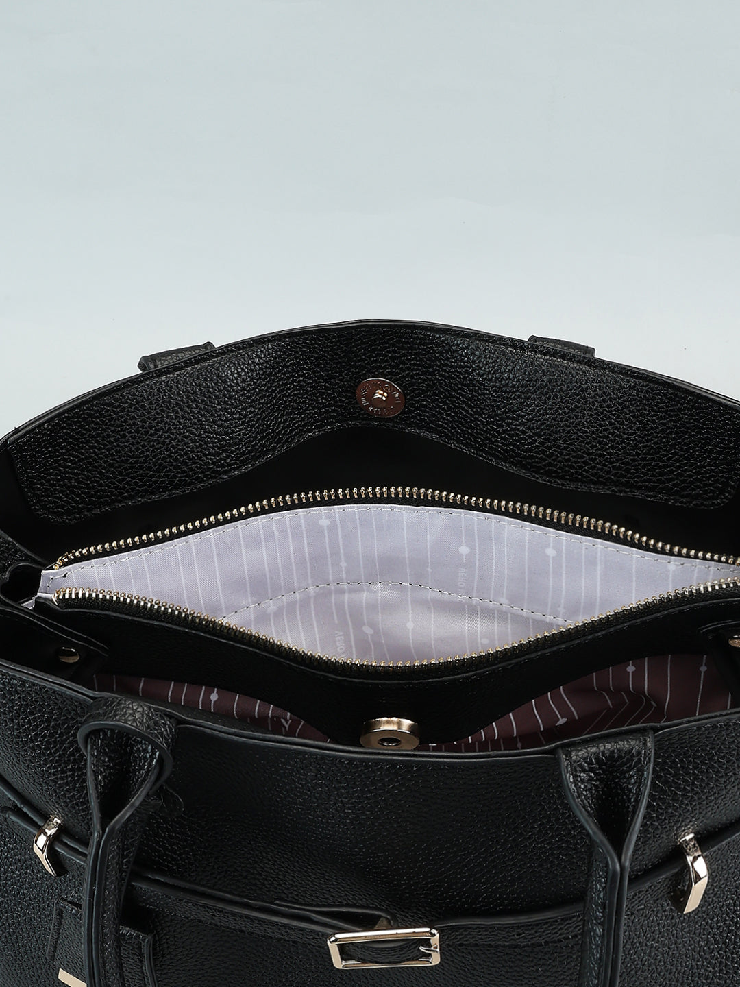 Black Pebbled Finish Tote Bag