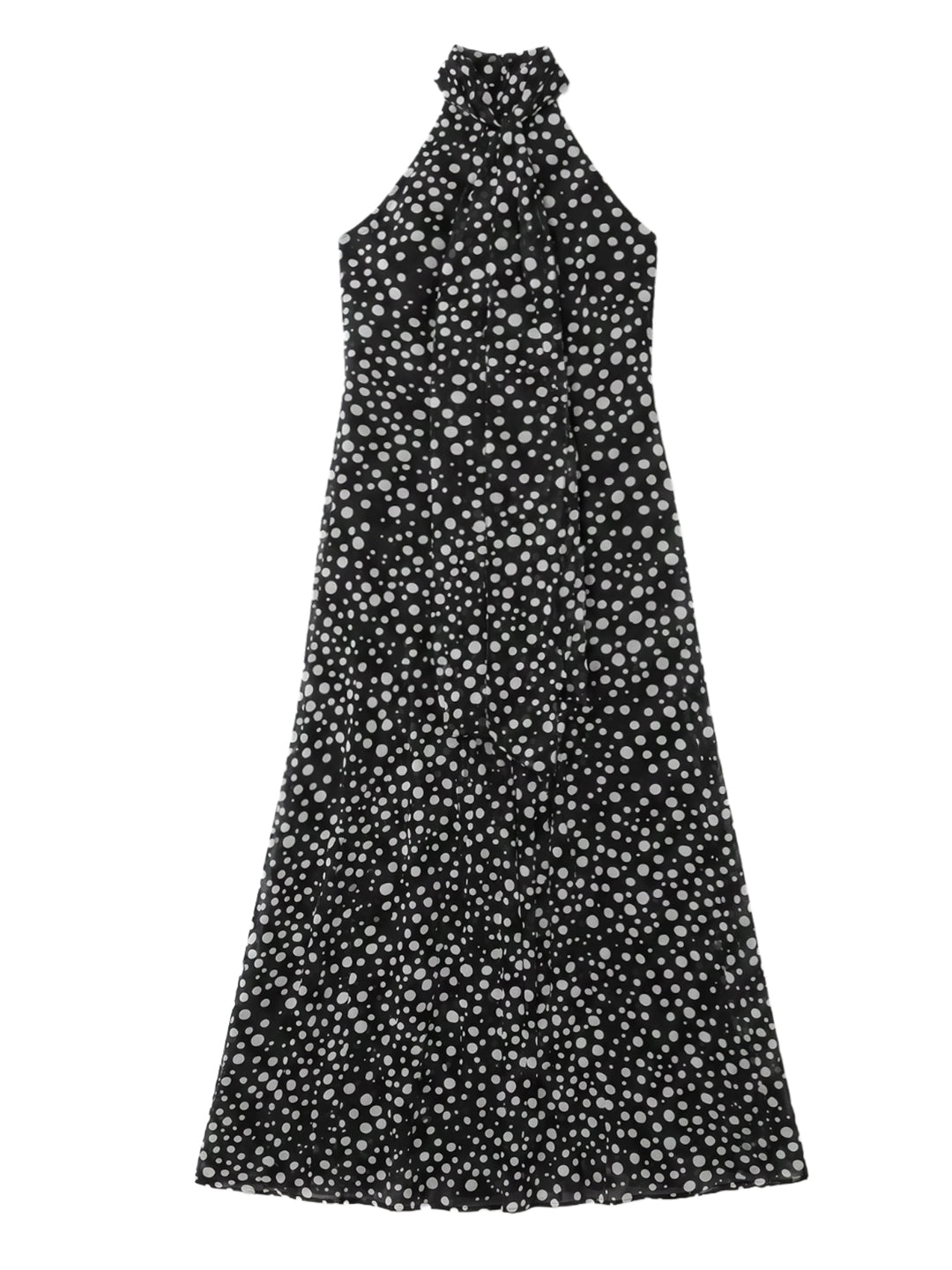 Polka Dot Halter Neck Dress