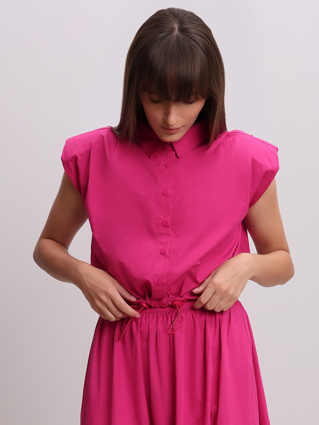 Fuchsia Pink Sleeveless Shirt