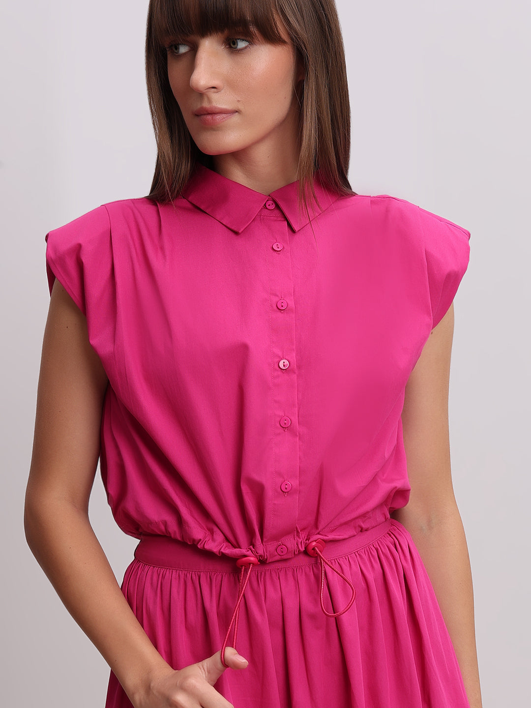 Fuchsia Pink Sleeveless Shirt