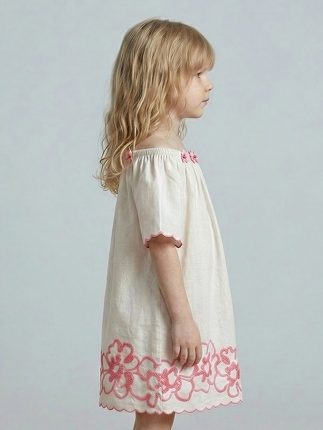 GIRLS Embroidered Off-Shoulder Dress