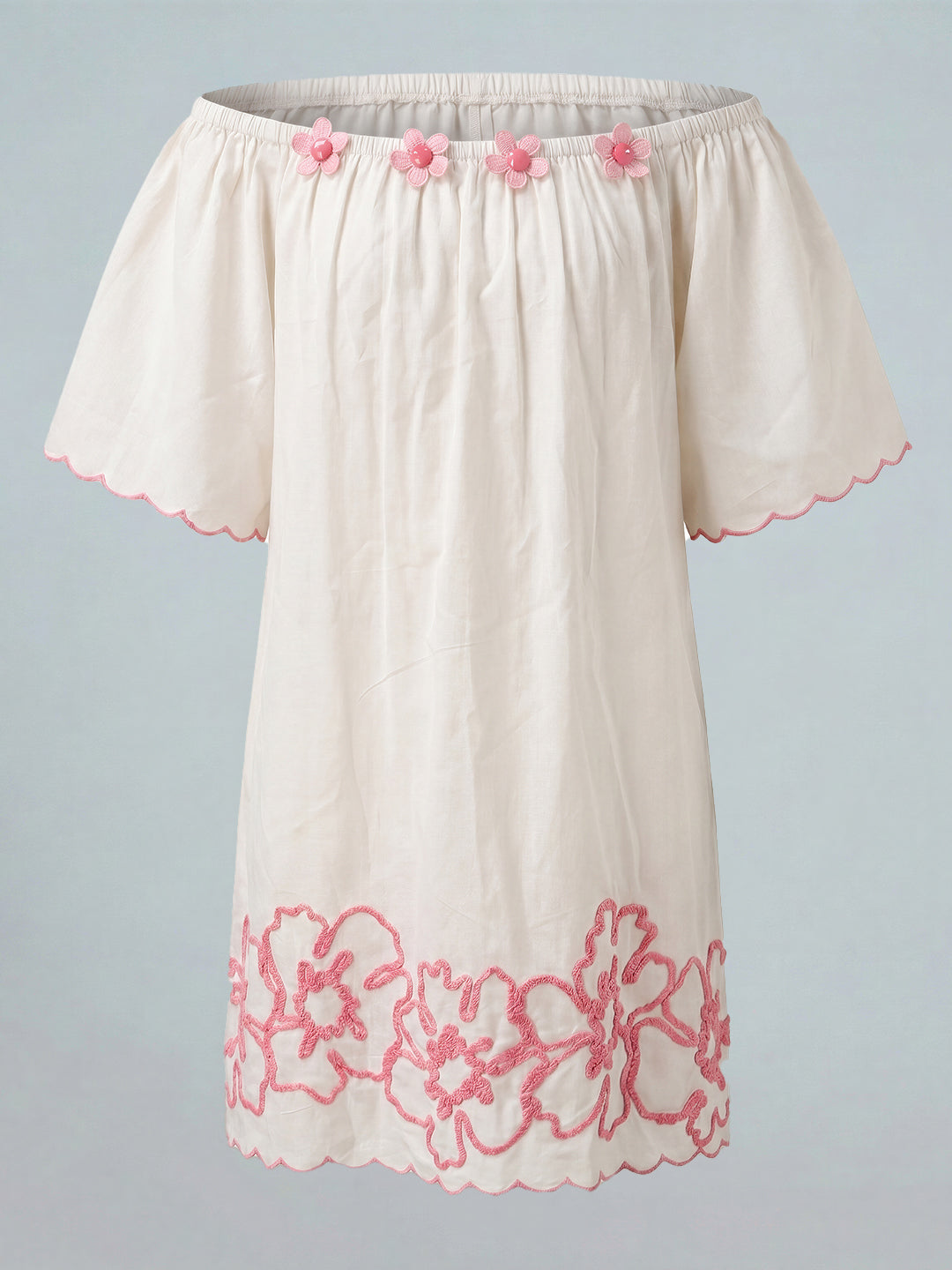 GIRLS Embroidered Off-Shoulder Dress