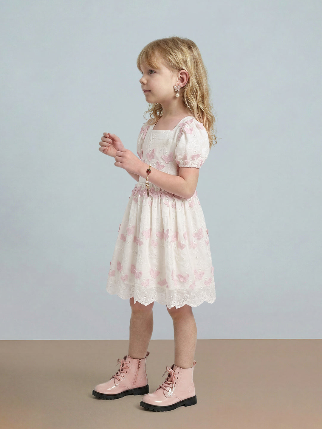GIRLS Butterfly Embroidered Dress