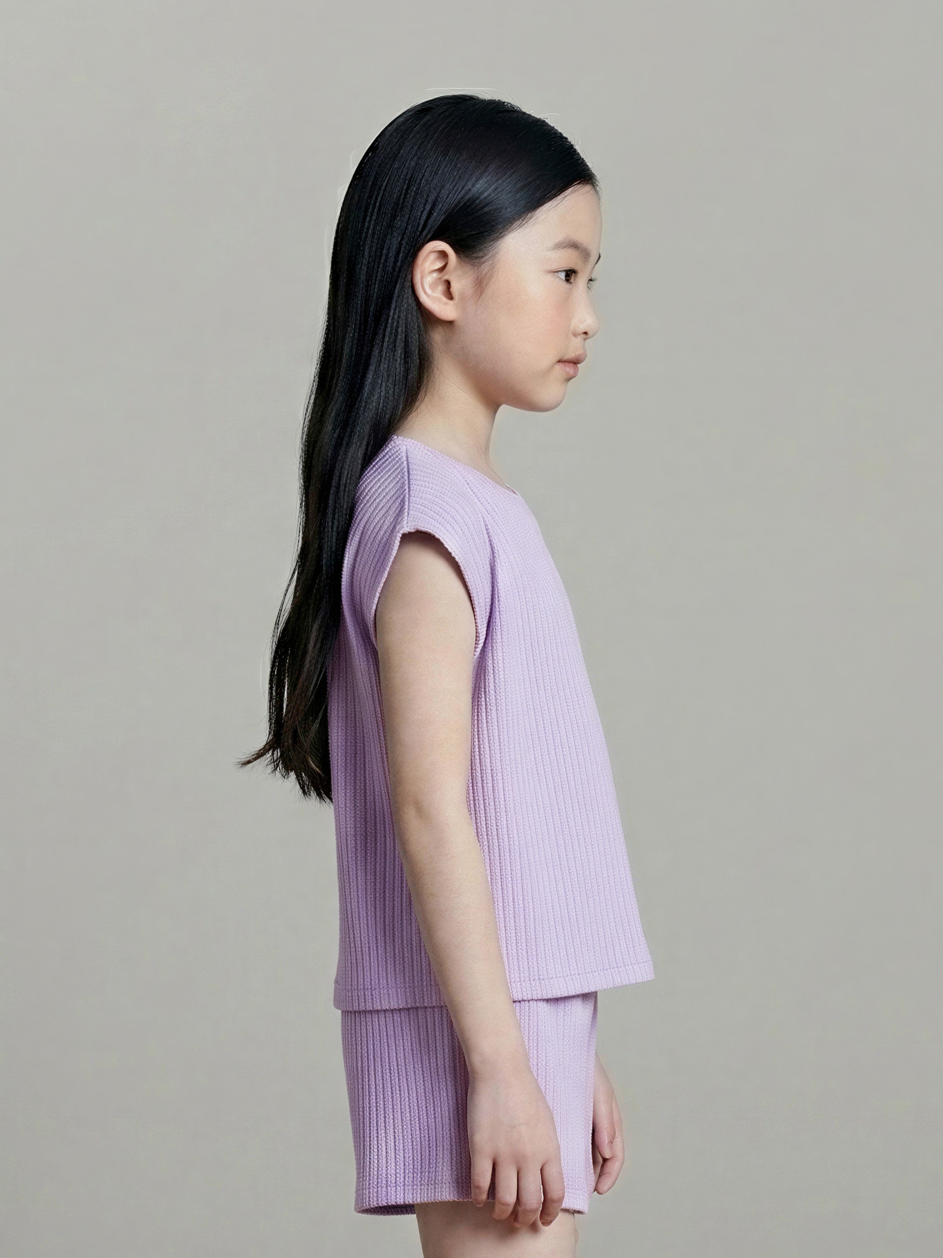 GIRLS Purple Textured T-shirt