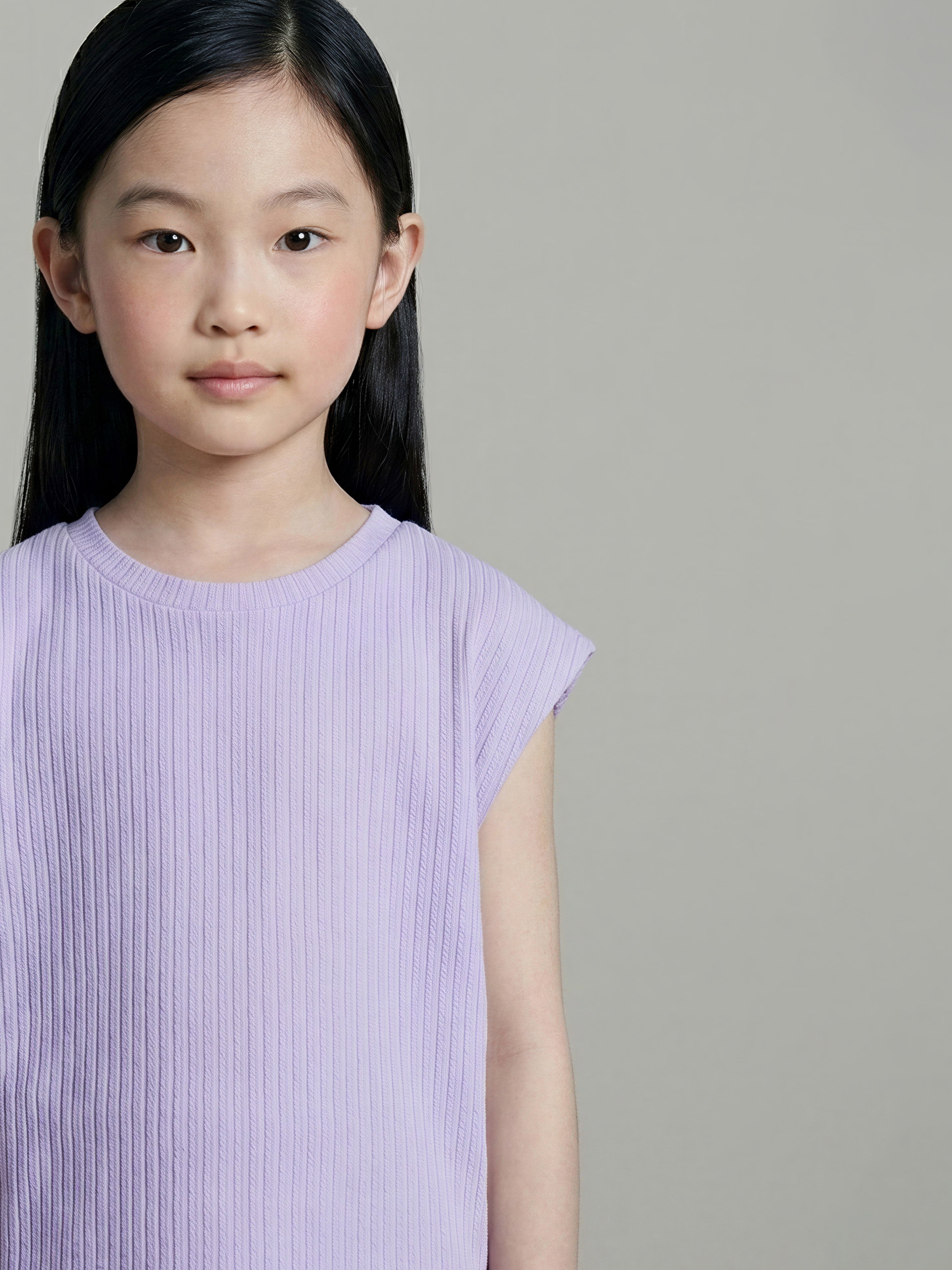 GIRLS Purple Textured T-shirt