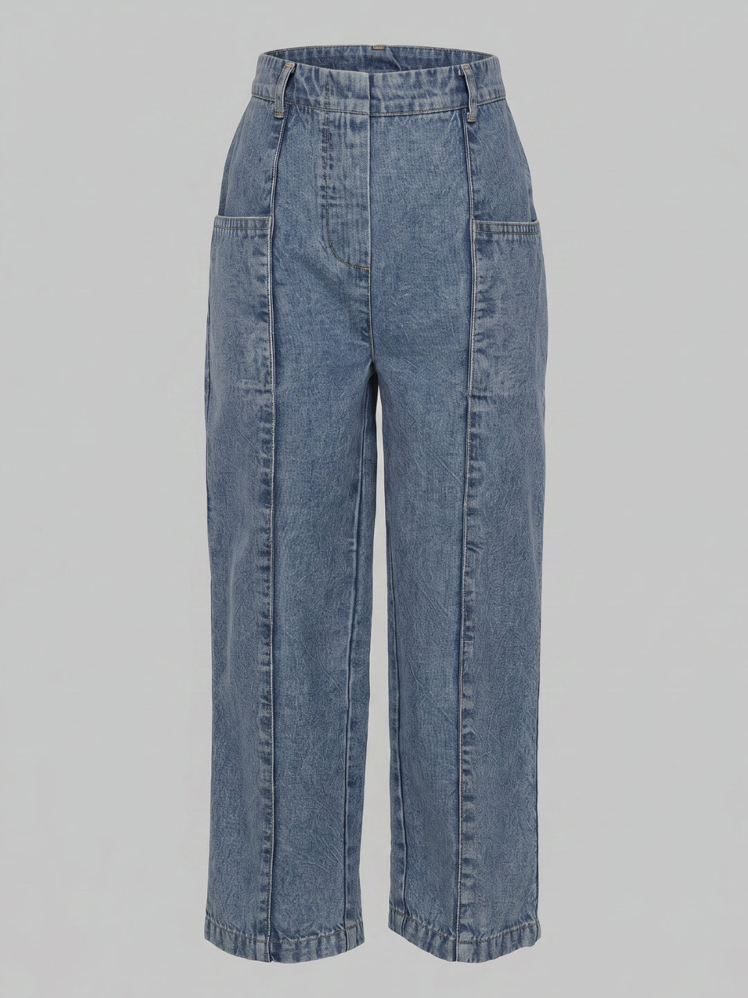 GIRLS Blue Mid Rise Straight Fit Jeans