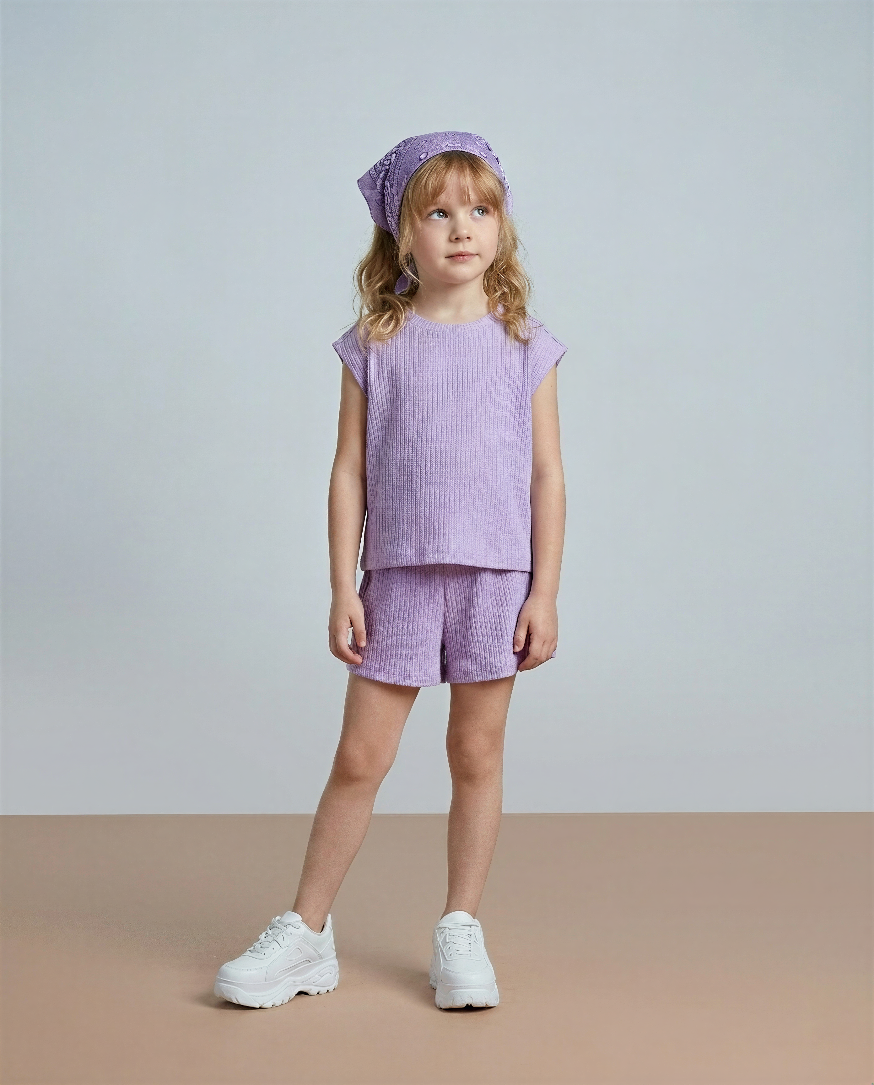 GIRLS Purple Textured Shorts