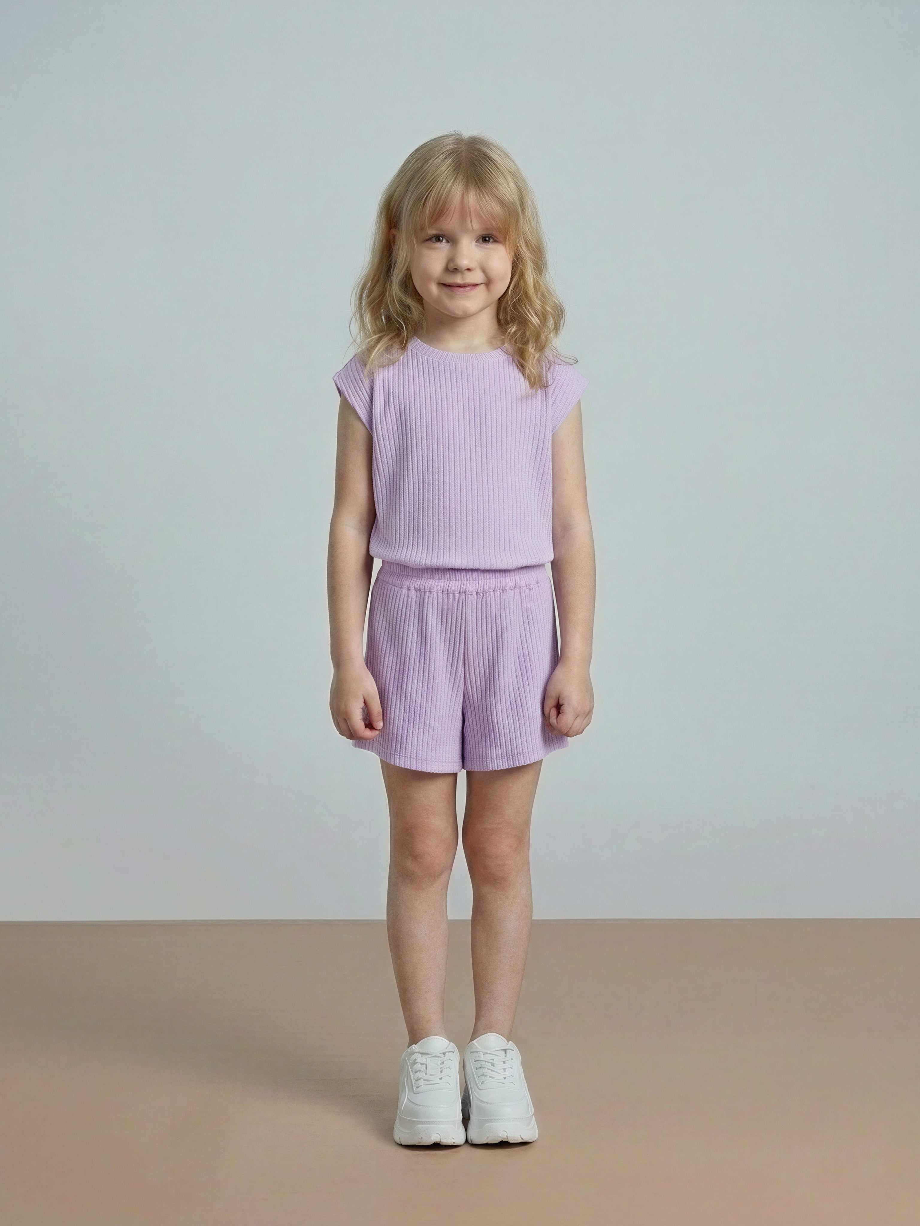 GIRLS Purple Textured Shorts