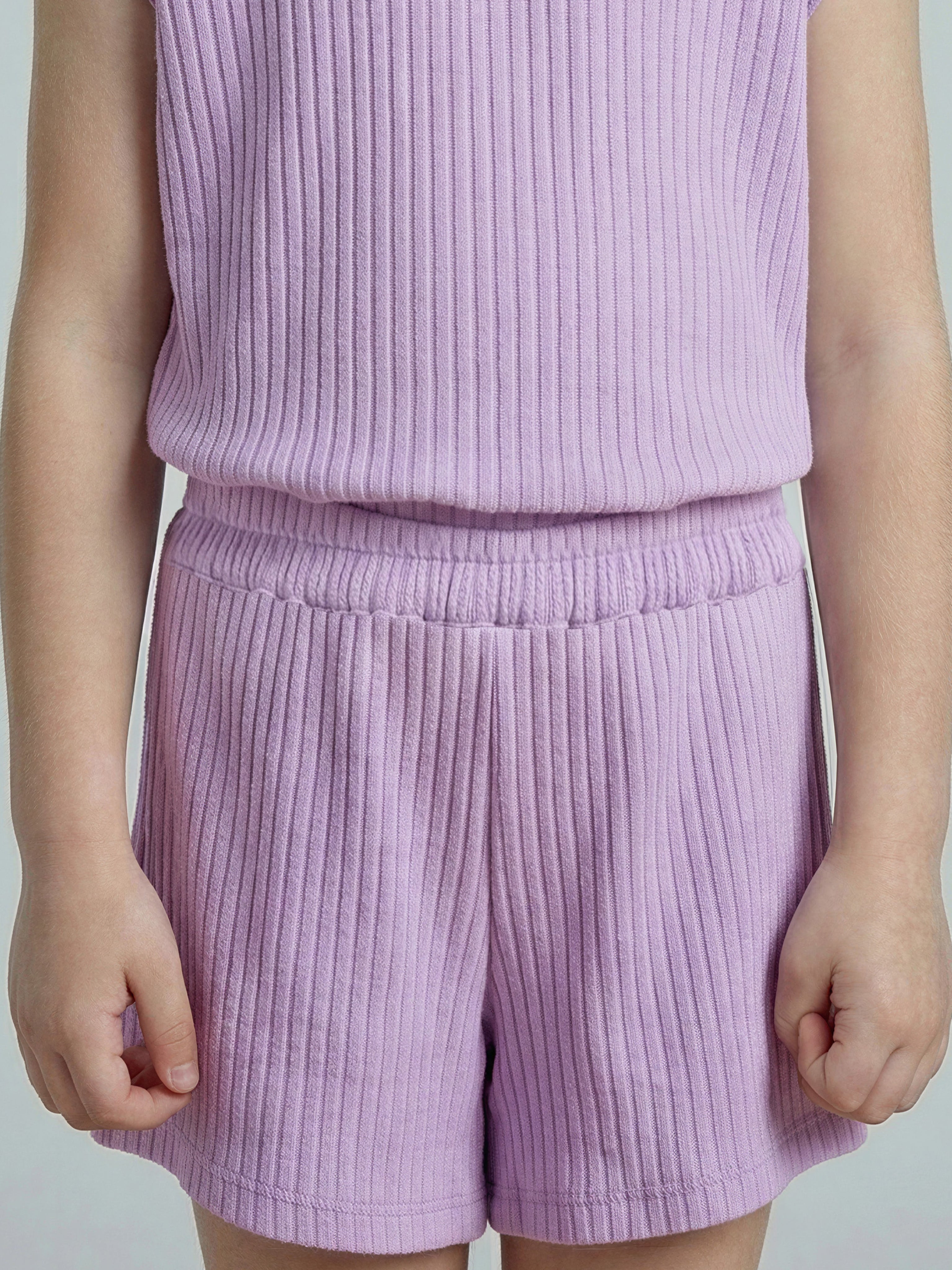GIRLS Purple Textured Shorts