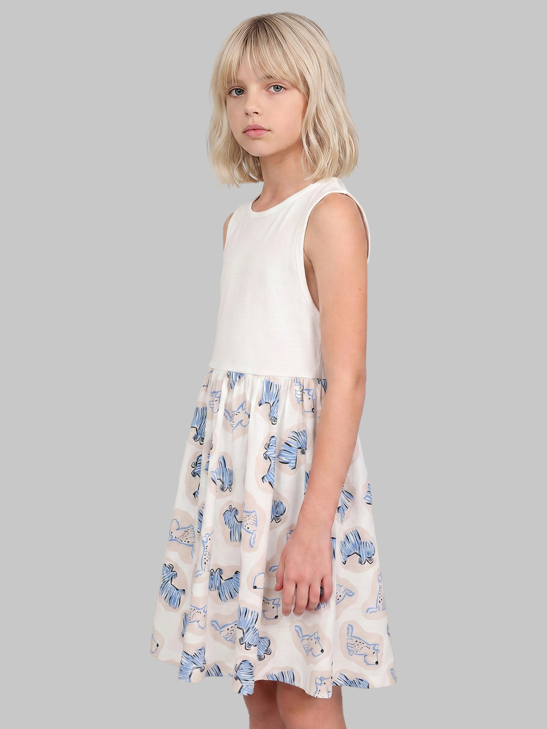 GIRLS White Animal Print Dress