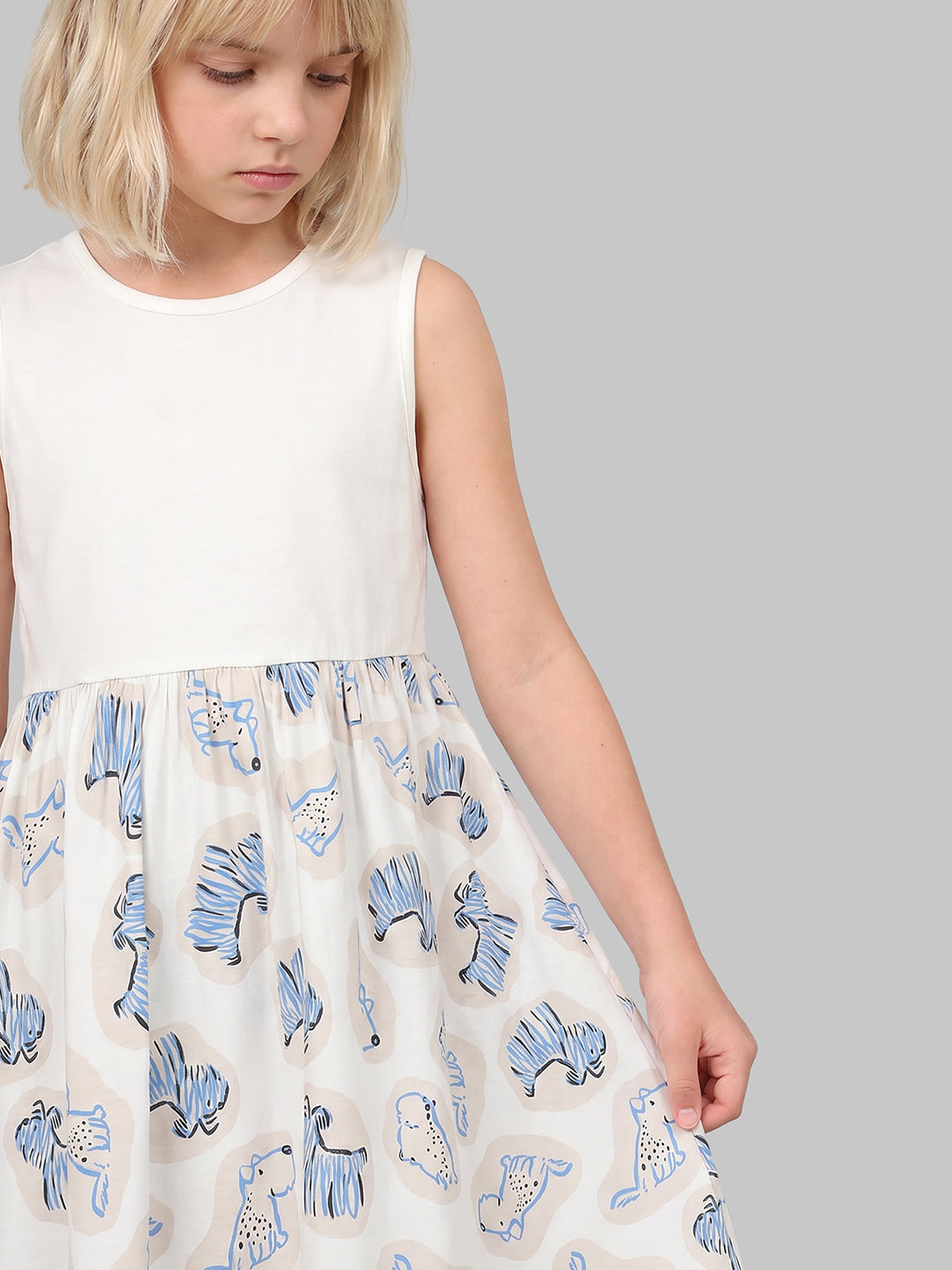 GIRLS White Animal Print Dress
