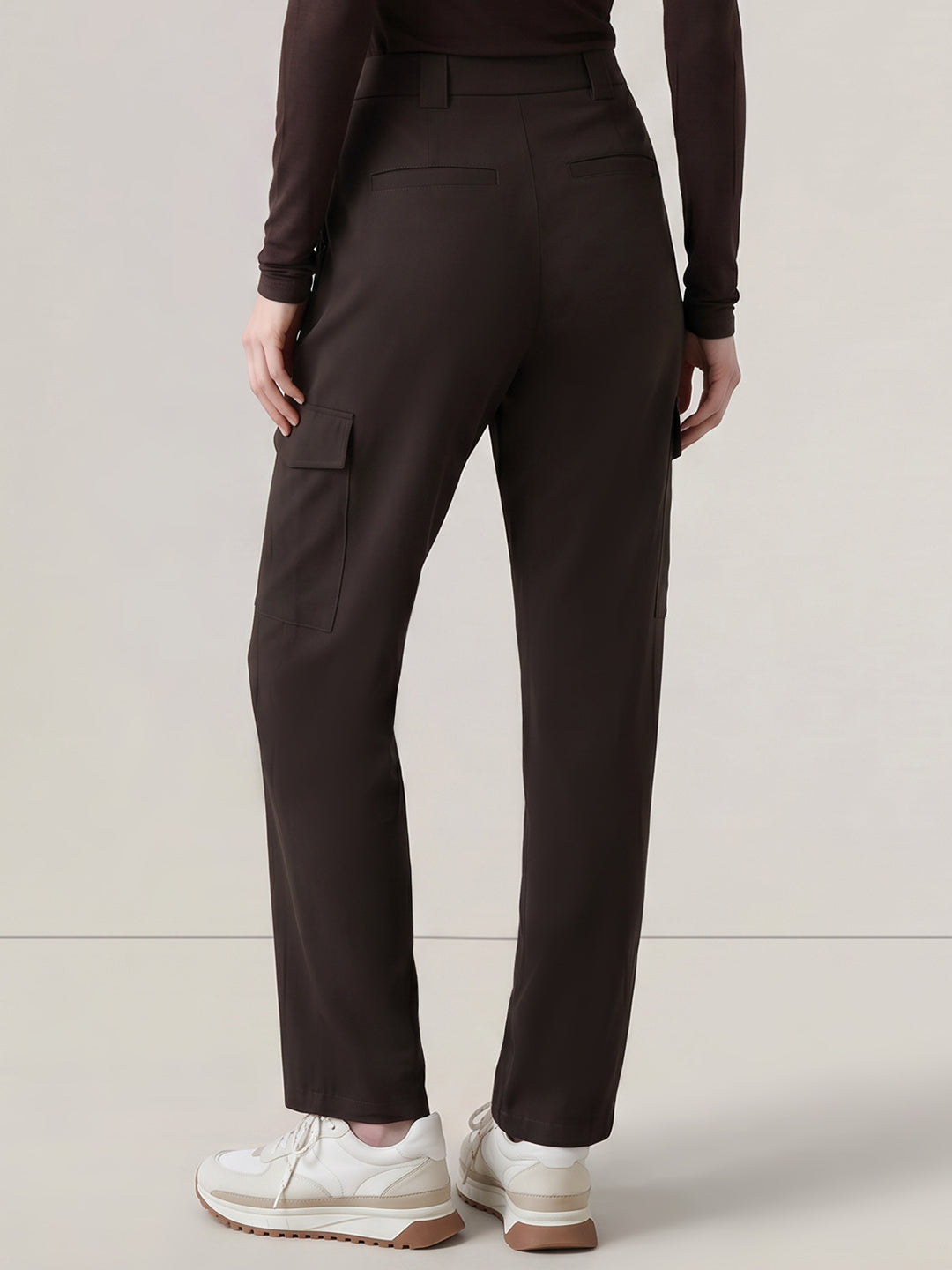 Brown Wide Leg Cargo Pants