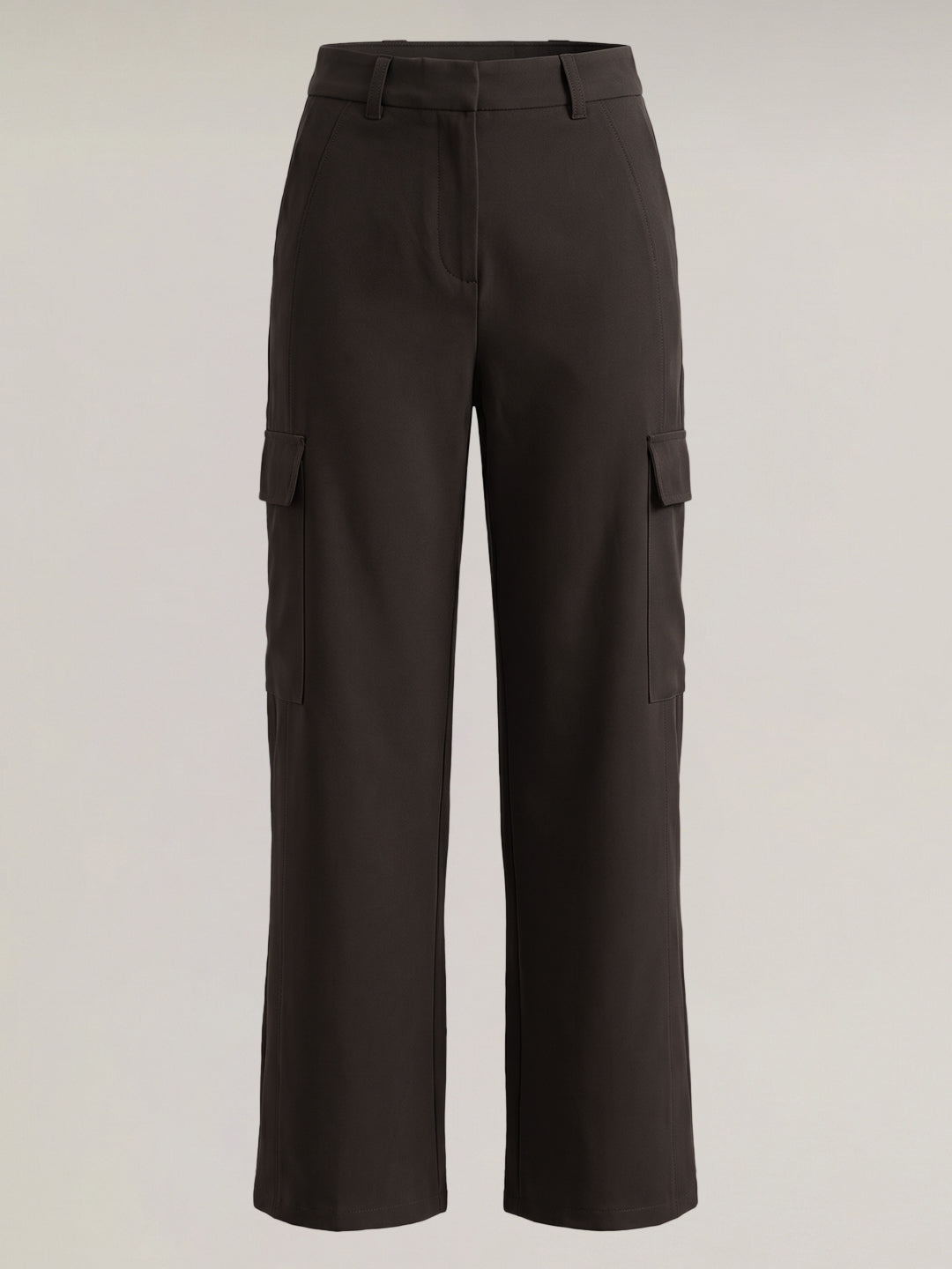 Brown Wide Leg Cargo Pants