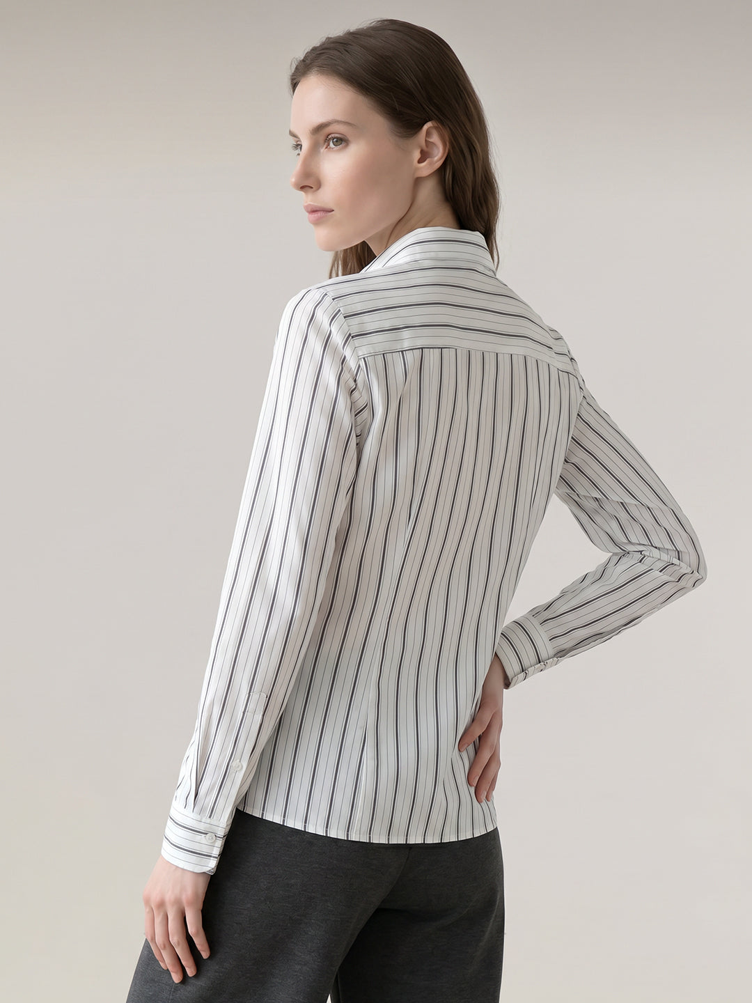 White striped fitted shirt