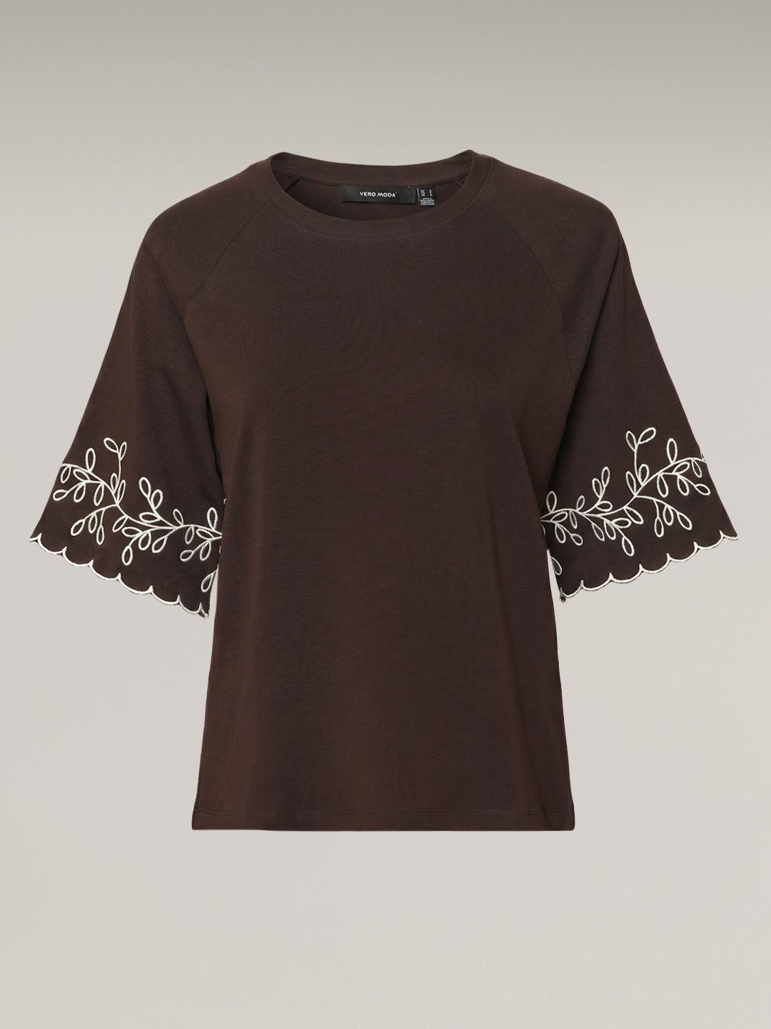 Beige O-Neck Top