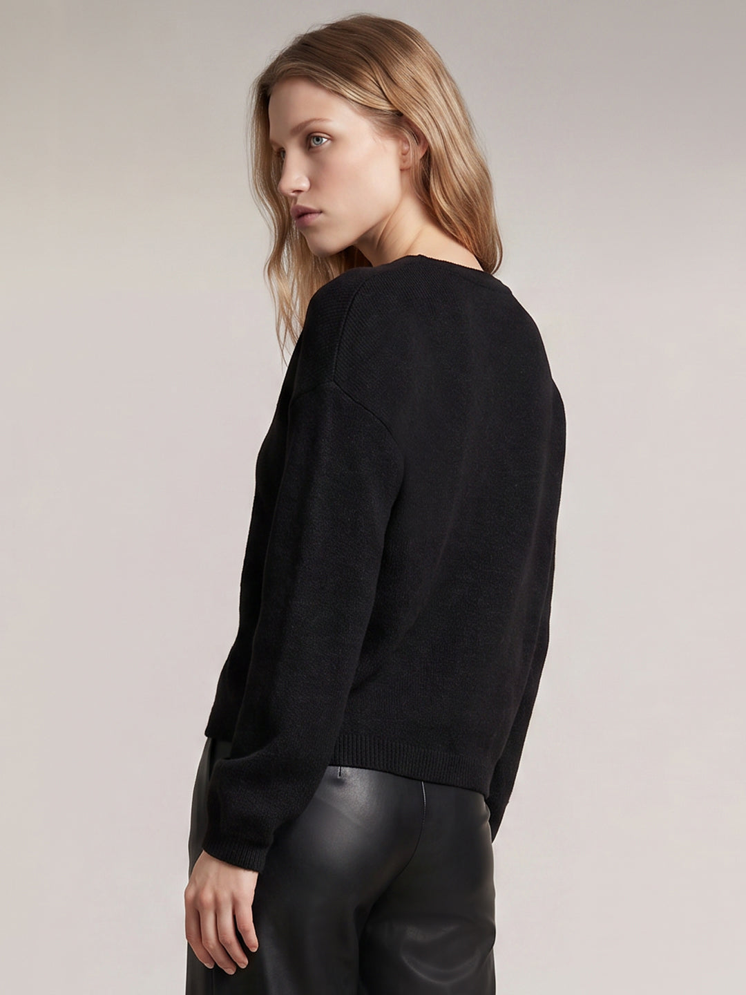 V-Neck Floral Applique Pullover