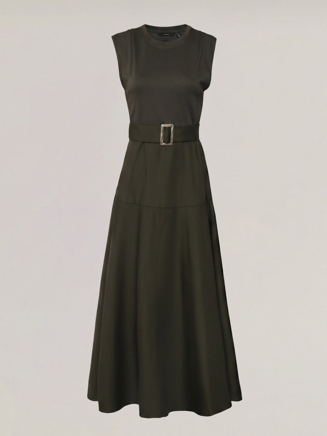 Dark Green O-Neck Dress