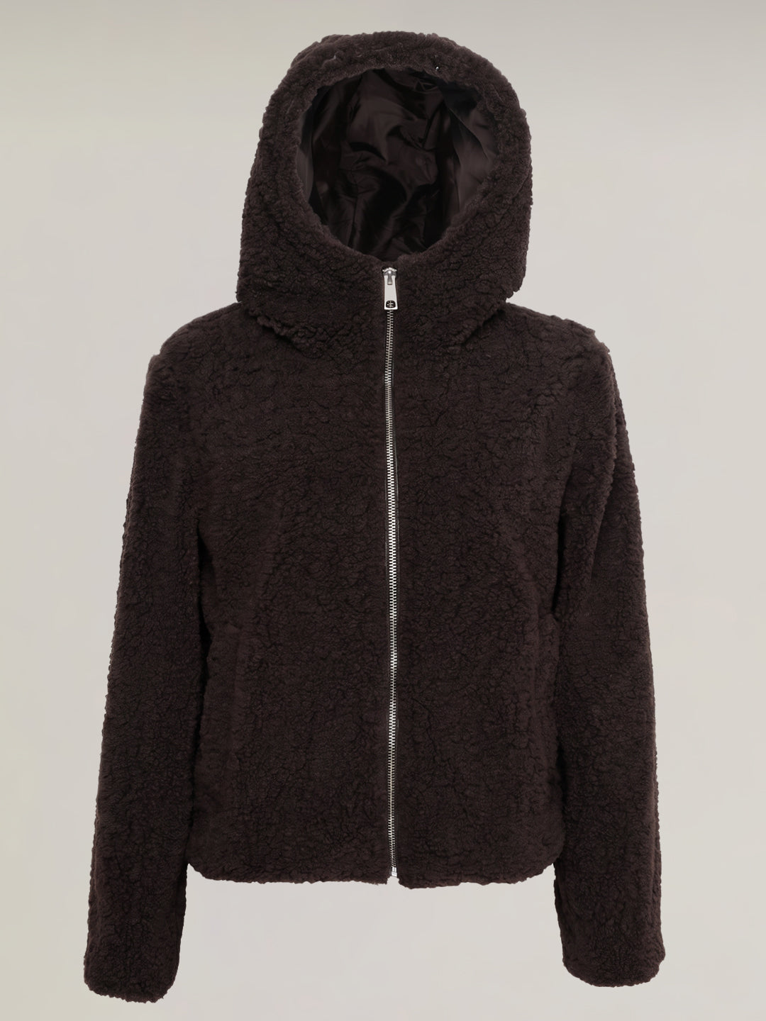 Brown Hooded Teddy Jacket