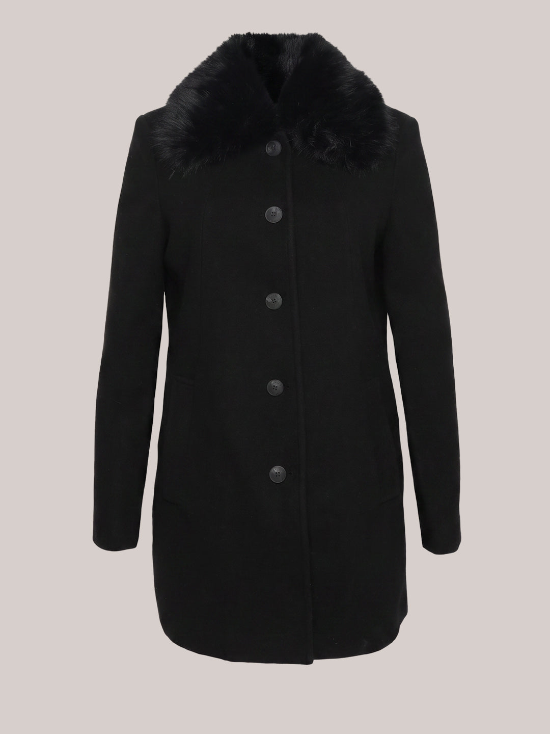 Black Faux Fur Coat