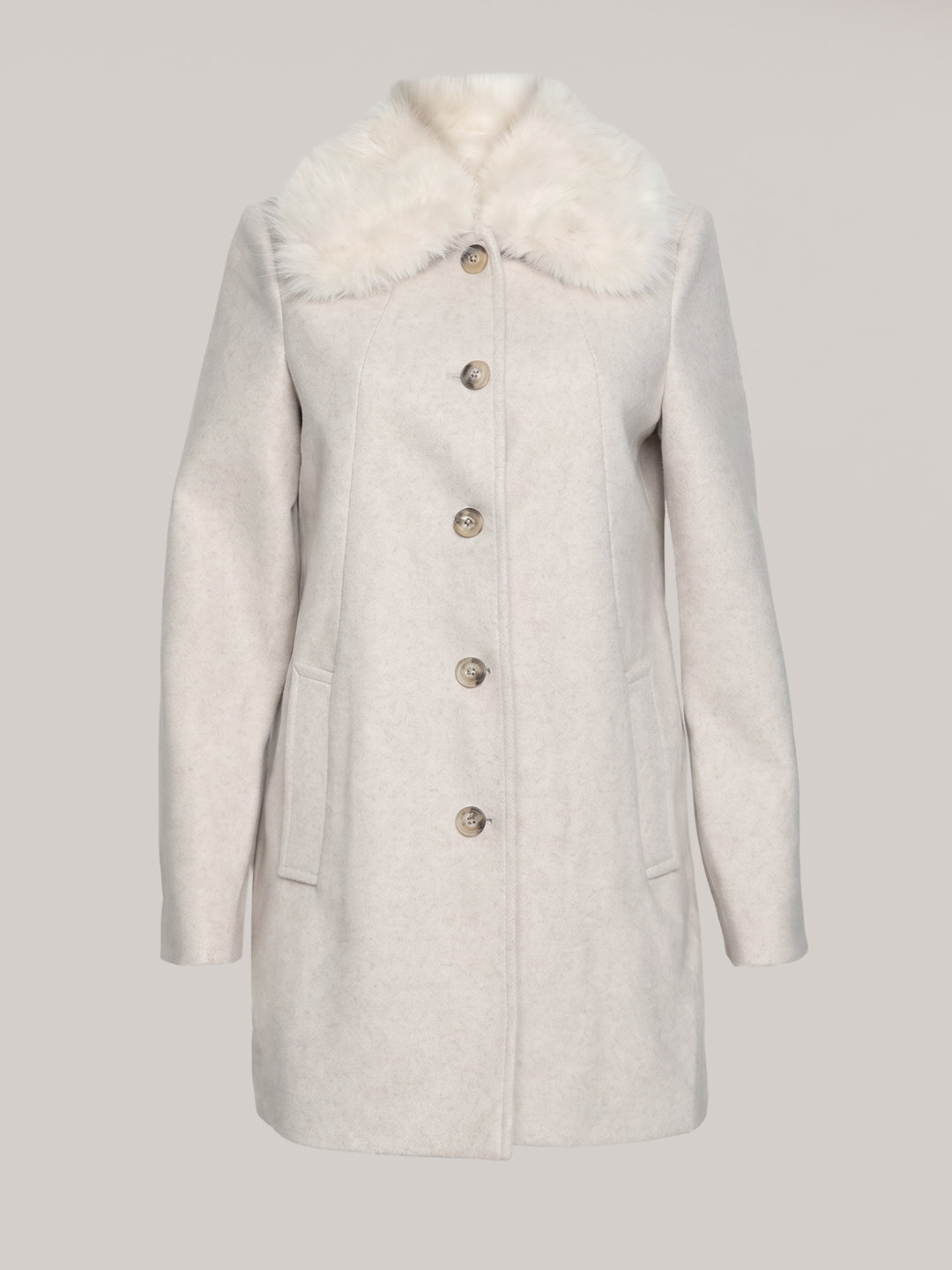 Beige Faux Fur Coat