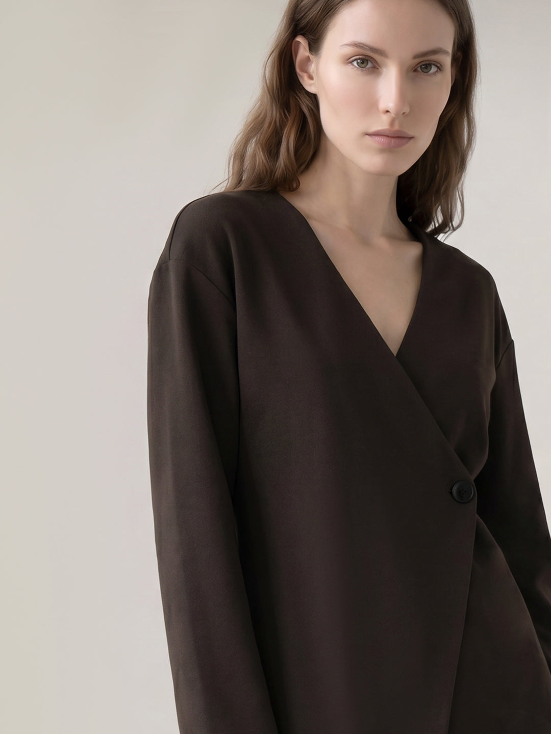 Dark Brown Wrap Top