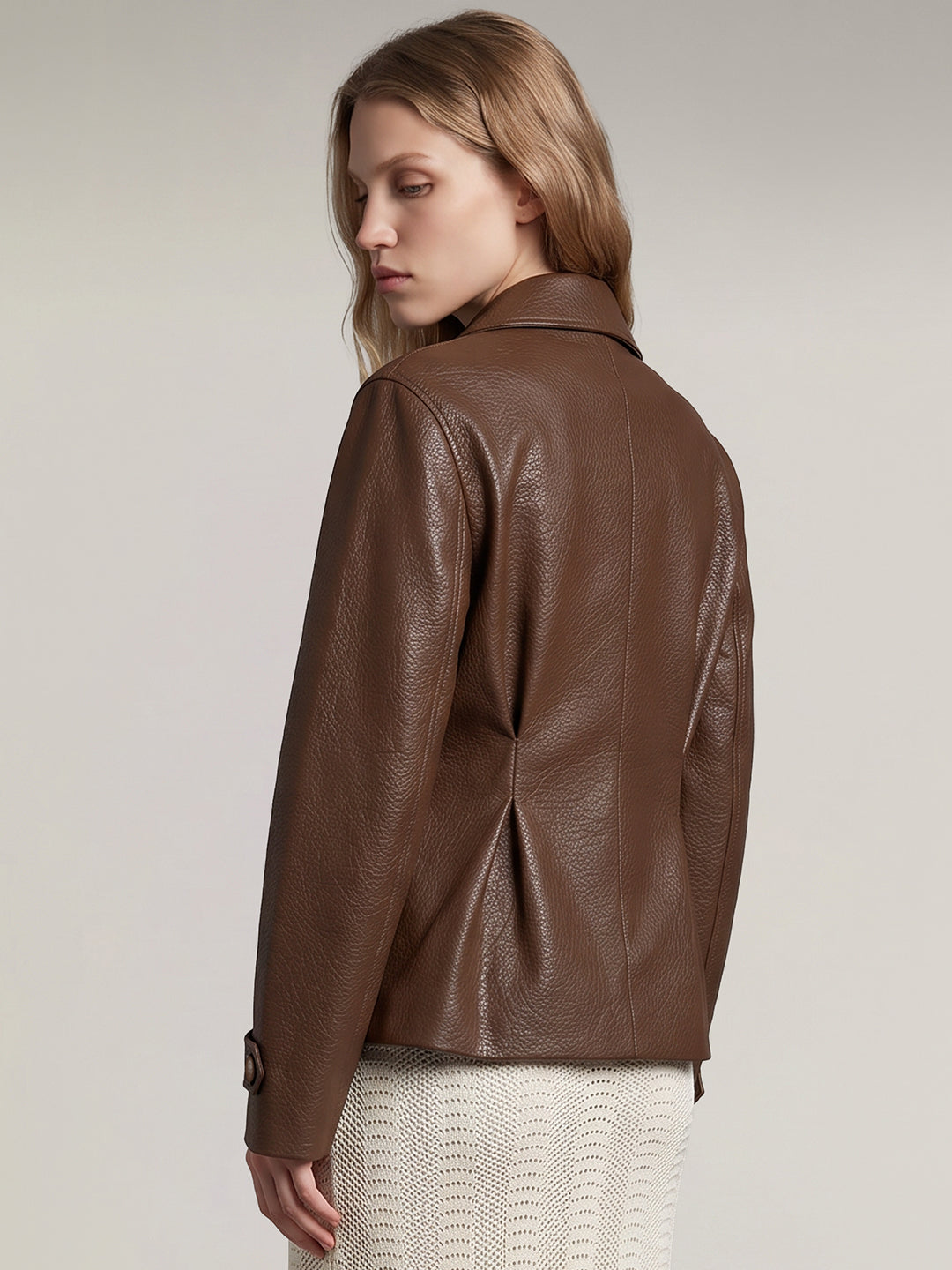 Brown Faux Leather Jacket