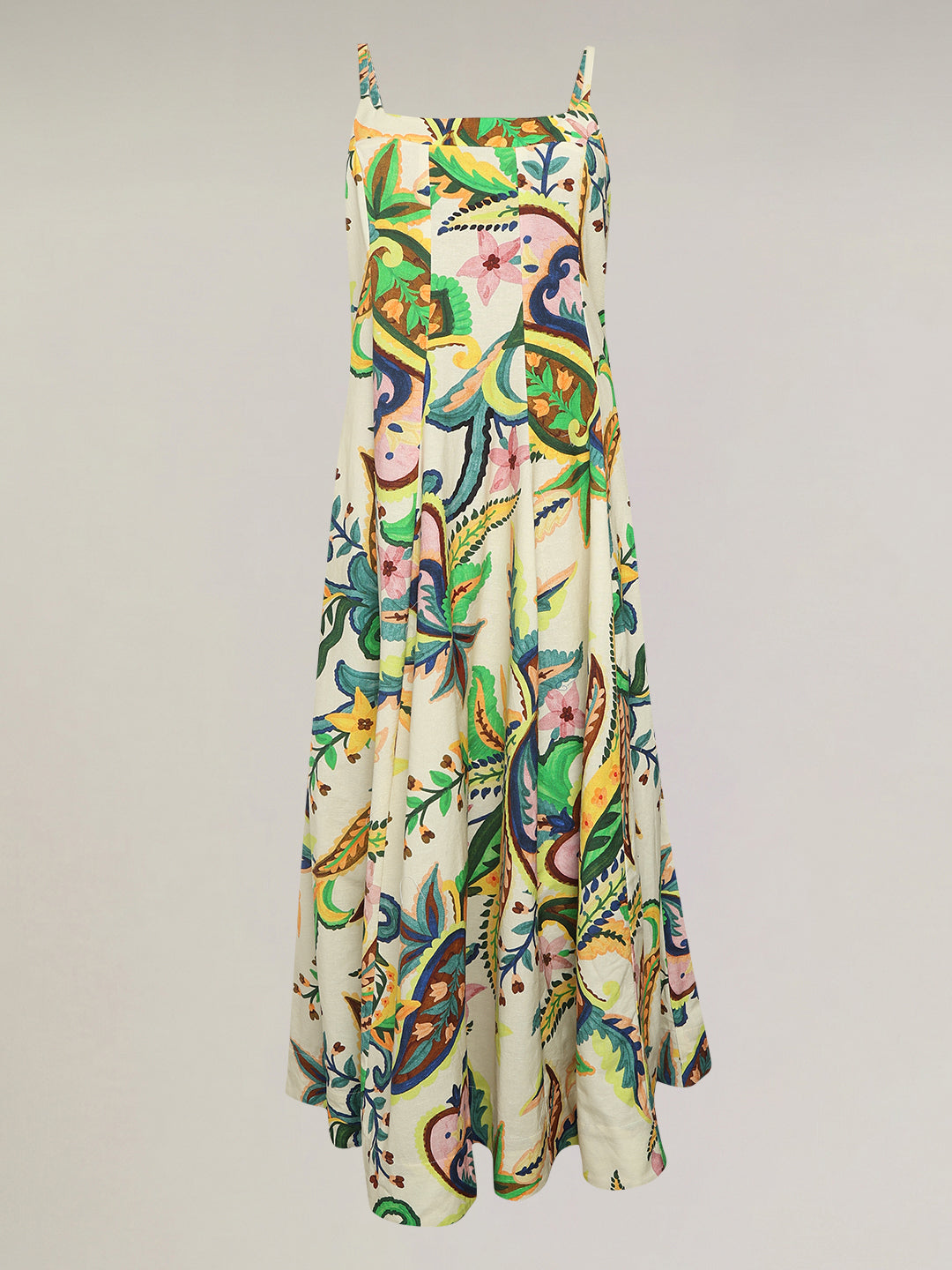Ecru Printed Midaxi Dress