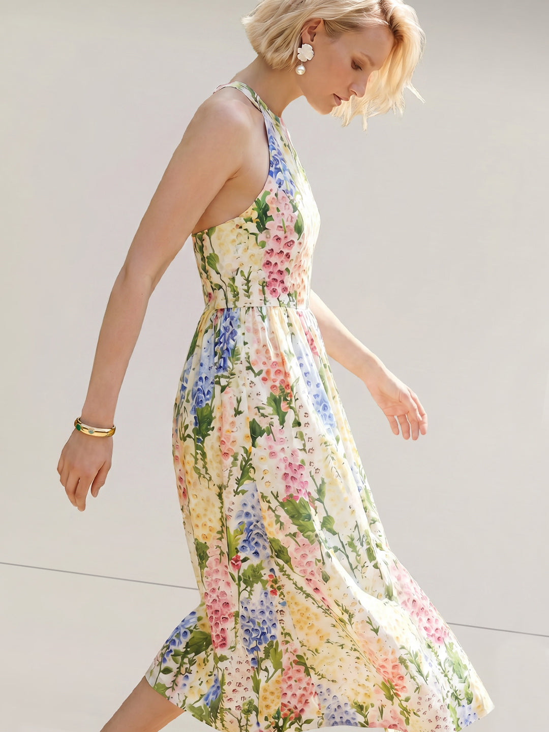 floral flowy dresses for women Midi Dress Color:Nutcracker City Studios Women's Little checked